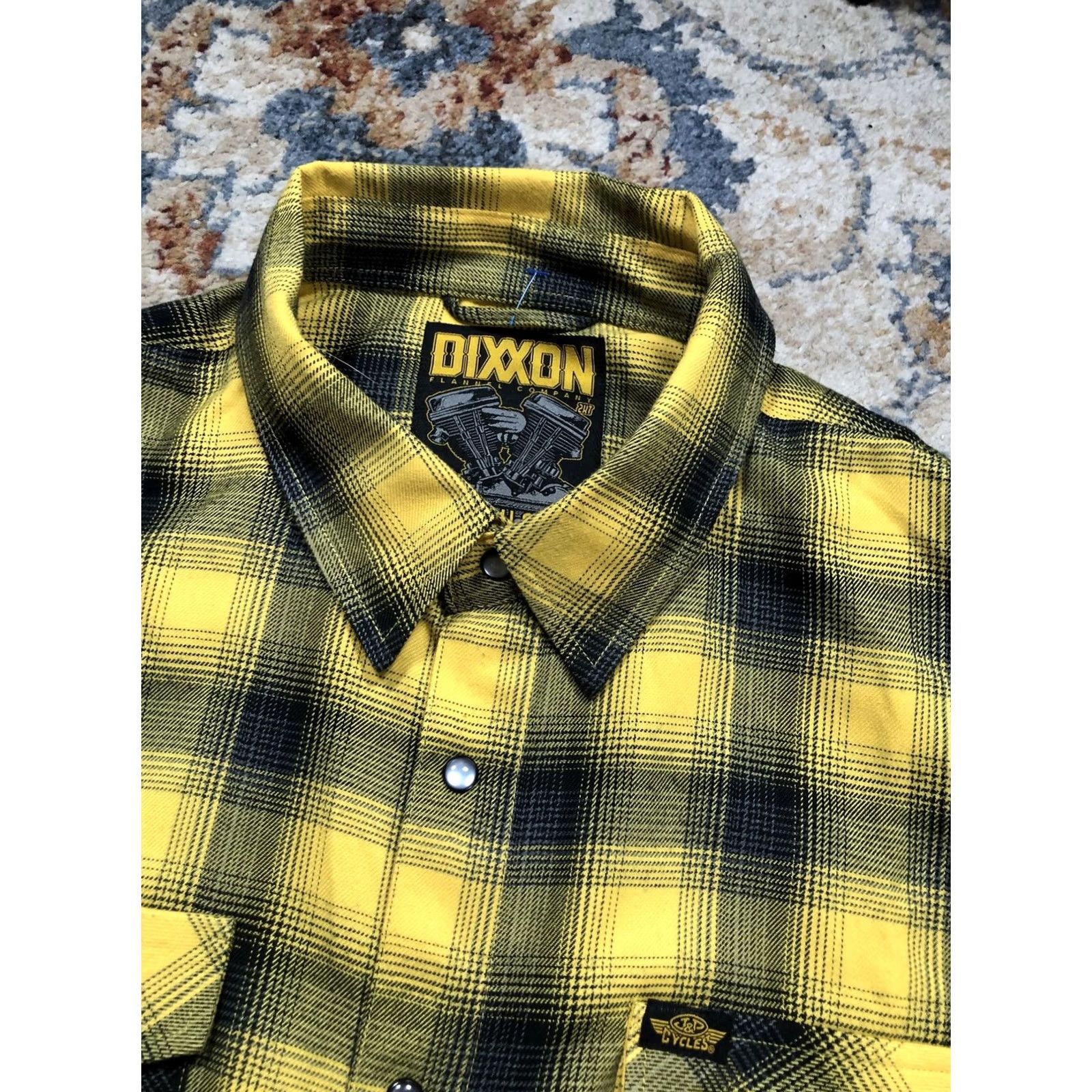 Vintage Dixxon Parham Panhead Shirt Mens XL Yellow Plaid Flannel Snap Front Motorcycle Size US L / EU 52-54 / 3 - 7 Thumbnail