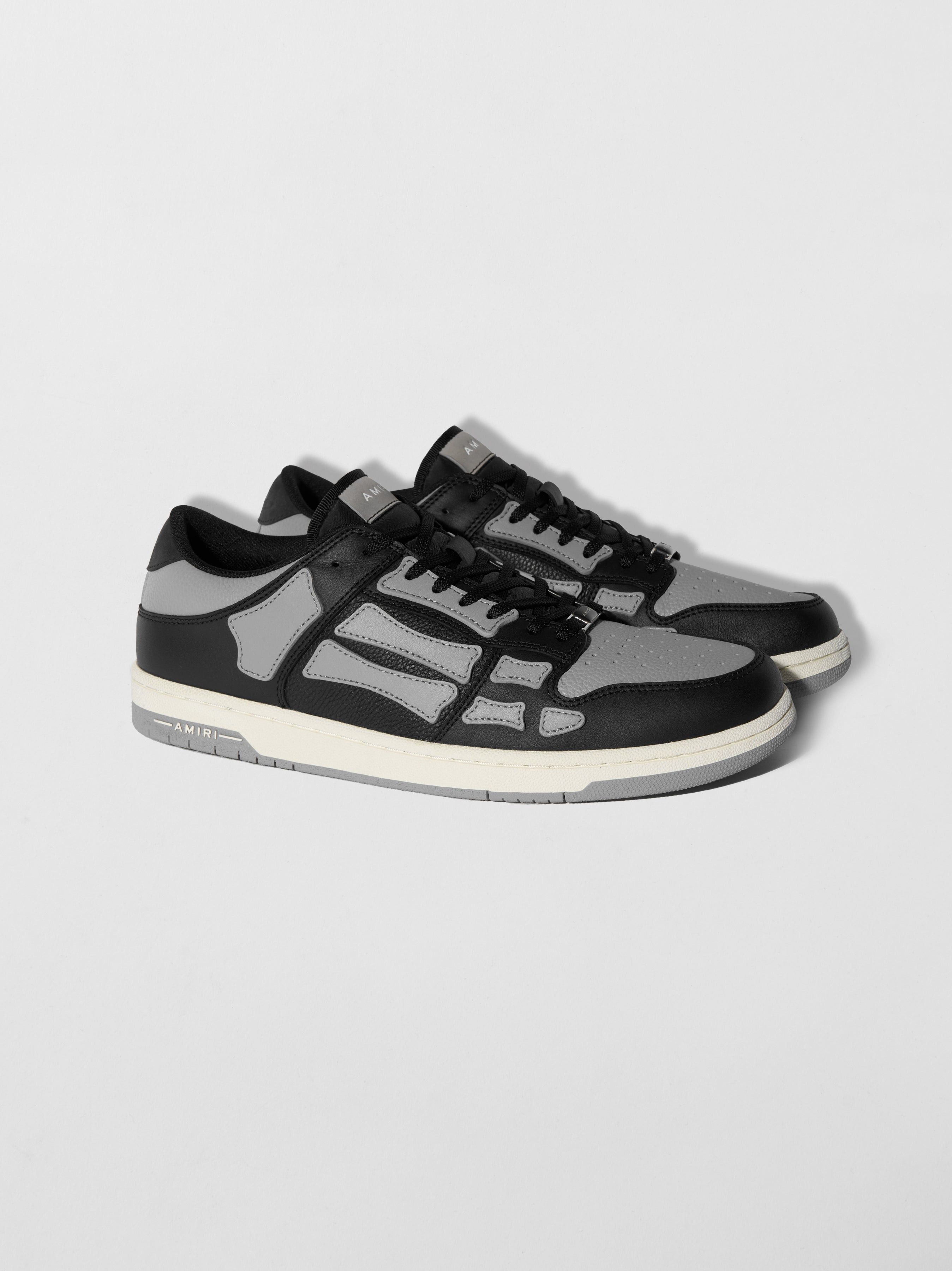 Amiri oc11z0126 Skelton Low-Top Sneakers in Black/Grey Size US 12 / EU 45 - 2 Thumbnail