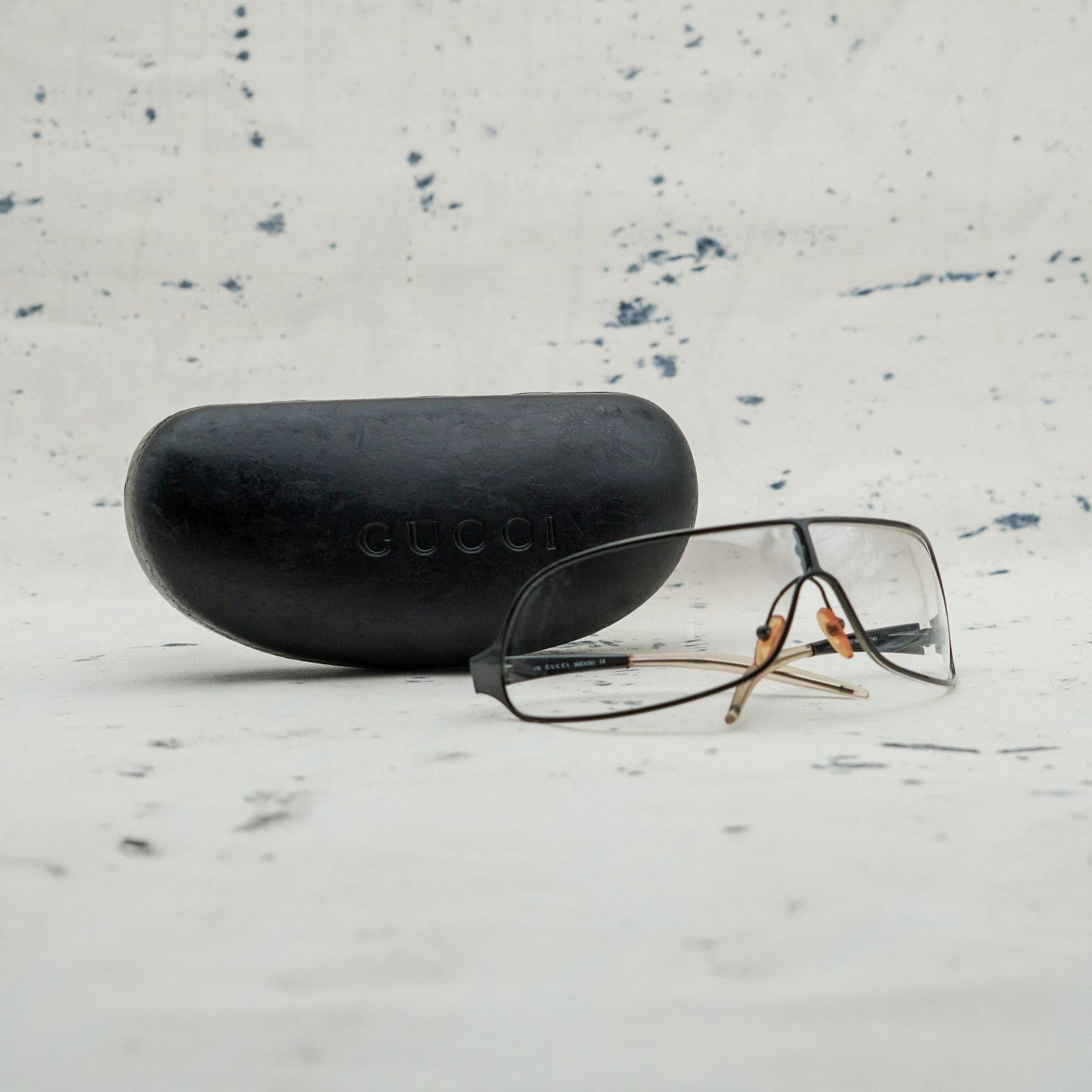 Gucci Gucci 1661 black wraparound mask shield logo y2k sunglasses Size ONE SIZE - 8 Thumbnail