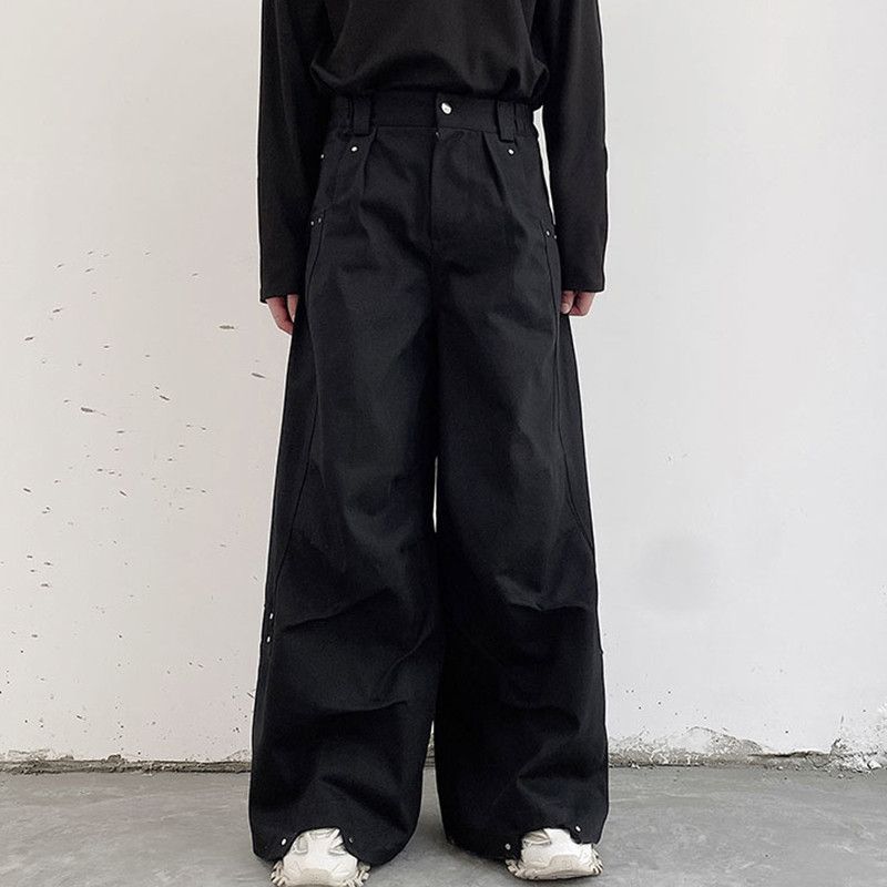 Japanese Brand Men's Pants Darkwear Pleats Loose Wide Leg Trousers Size US 32 / EU 48 - 2 Thumbnail