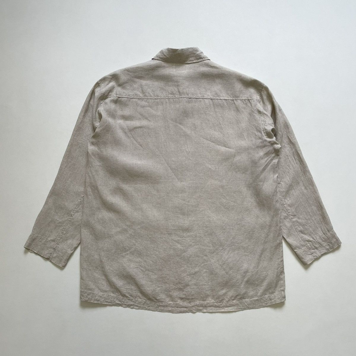 Dries Van Noten Early 2000s Beige Linen Over Shirt Size US M / EU 48-50 / 2 - 12 Thumbnail