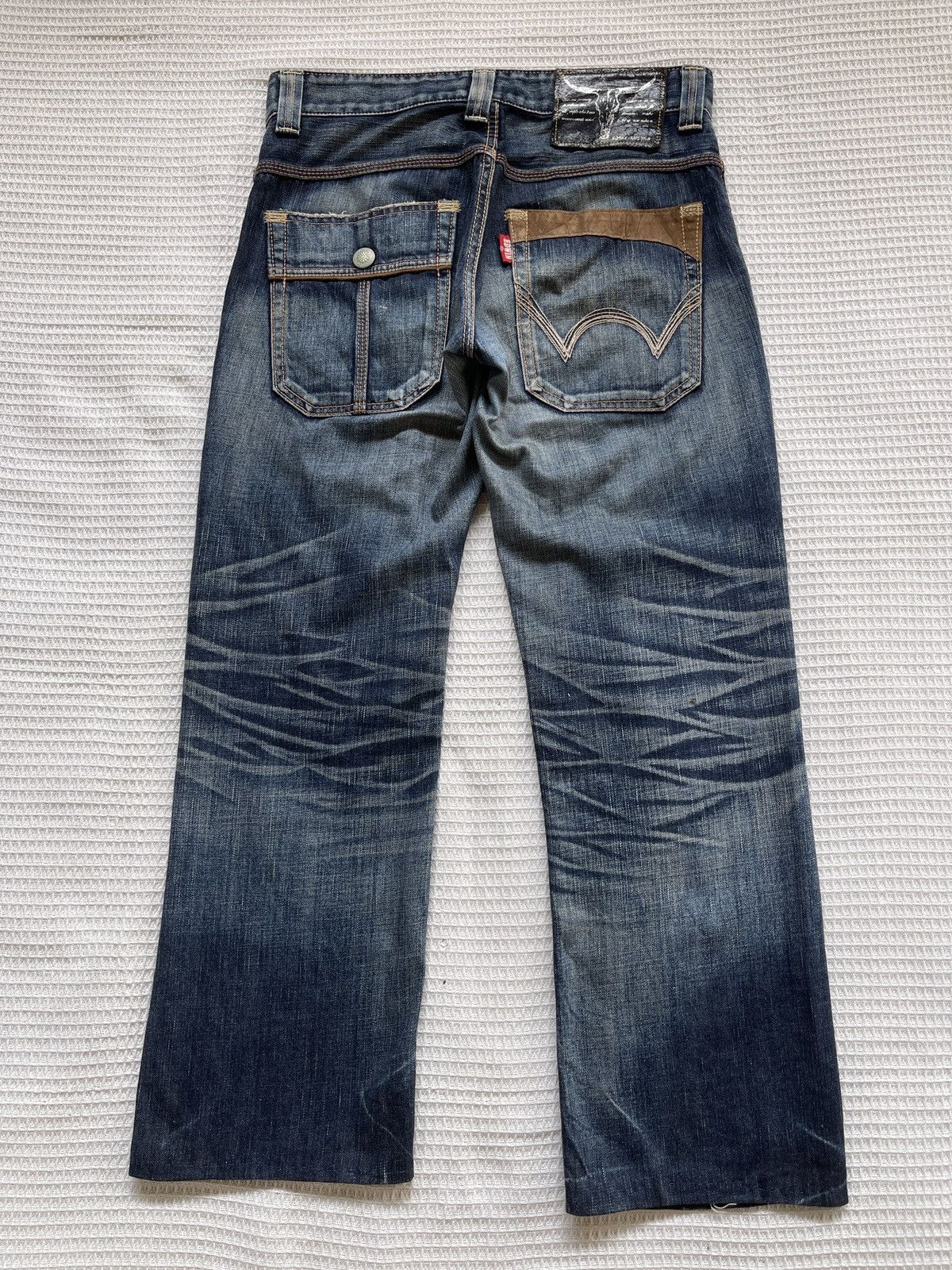 Edwin Last Drop🔥Rare🔥Vintage EDWIN BLUE TRIP Bush Pant Jeans Size US 33 - 2 Thumbnail
