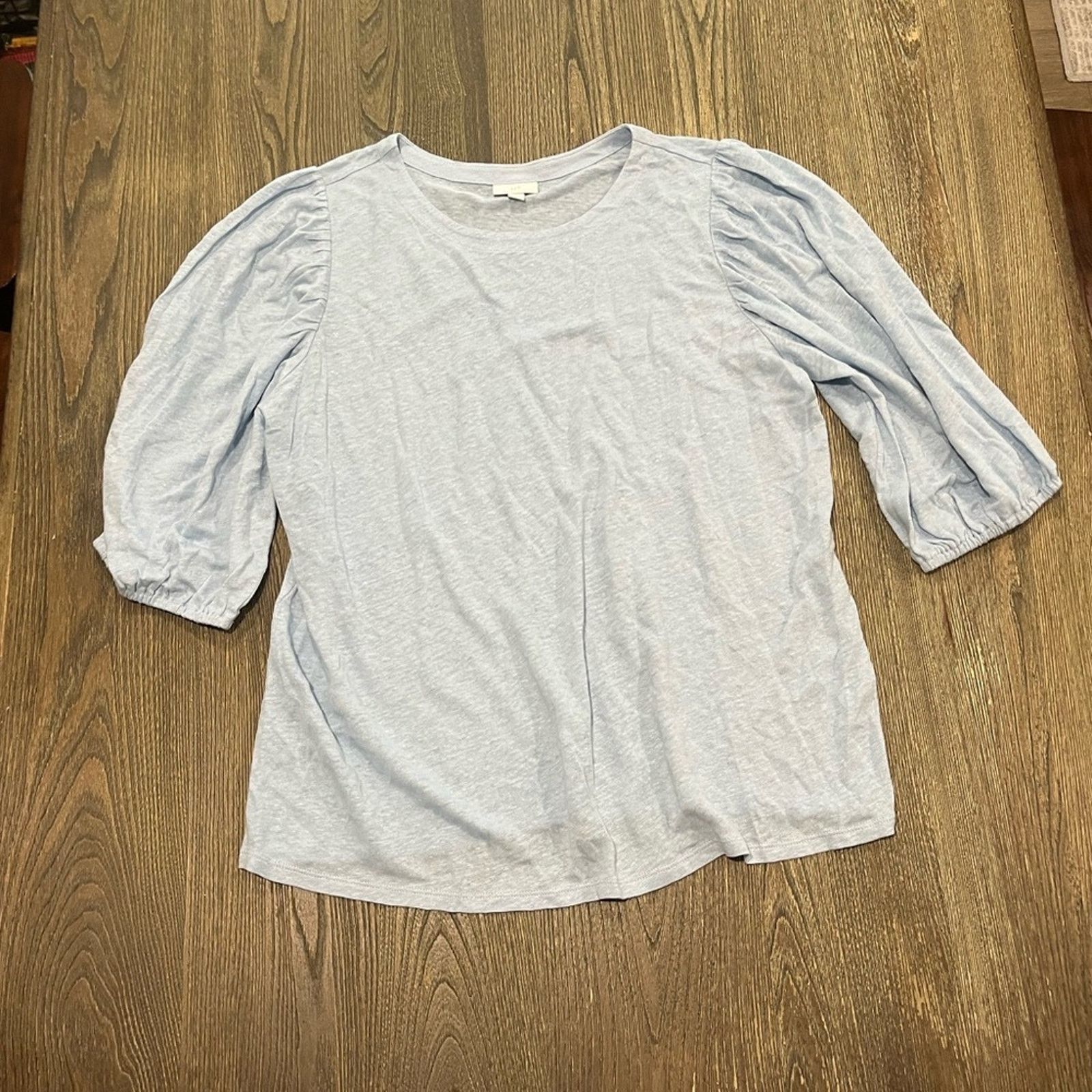 Vintage J. Jill Blouse Top Crew Neck Shirred Short Sleeve Size L Size L / US 10 / IT 46 - 1 Thumbnail