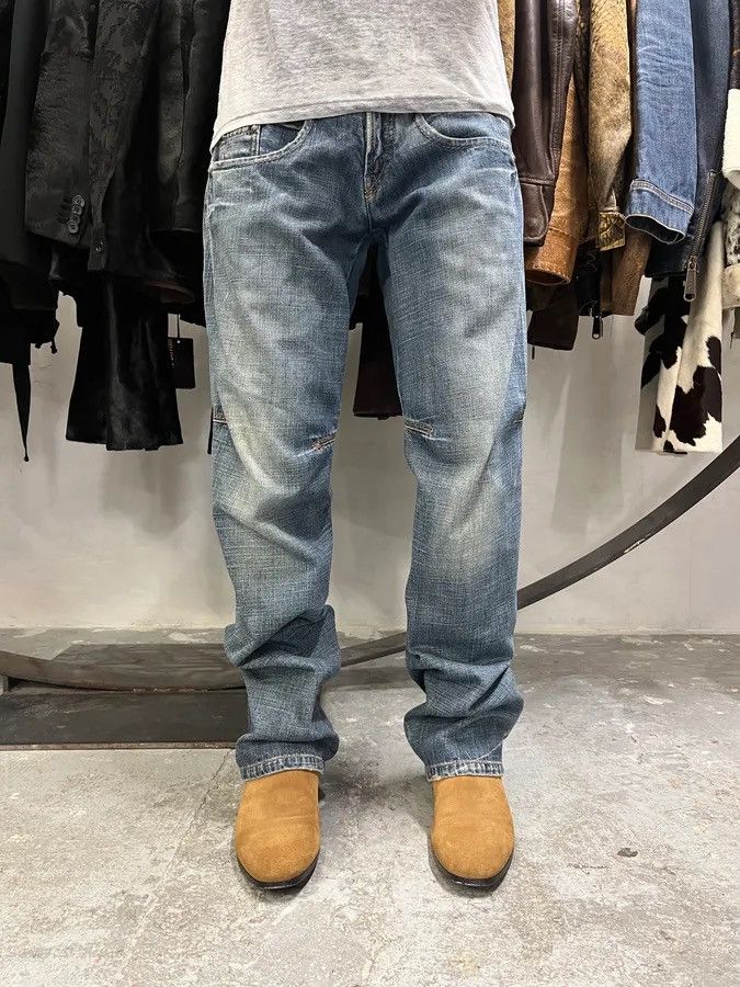 Marithe + Francois Girbaud 2000s Marithé + François Girbaud Blue Distressed Denim Jeans Size US 32 / EU 48 - 1 Thumbnail