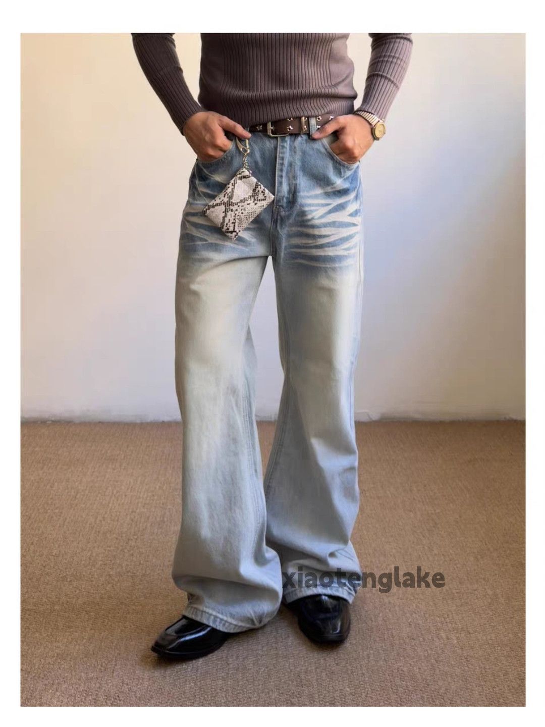Jean xtl vintage washed faded punk grunge hiphop jeans Size US 33 - 3 Thumbnail