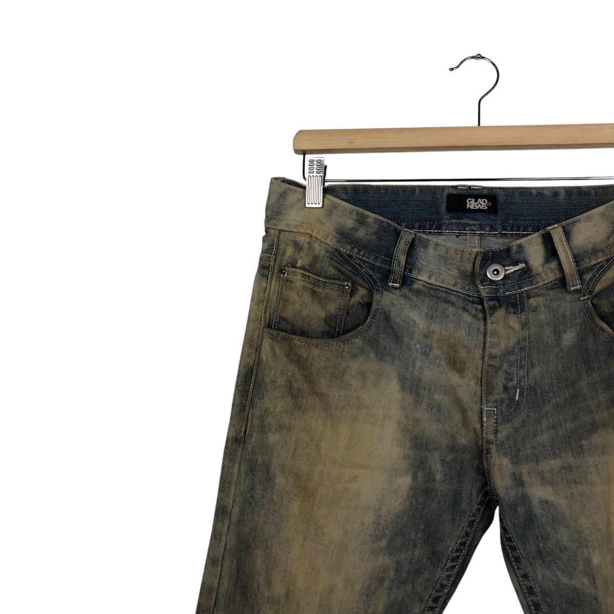 Japanese Brand Vintage Skinny Denim Jeans Glad News Acid Wash Issey Miyake Size US 34 / EU 50 - 10 Thumbnail