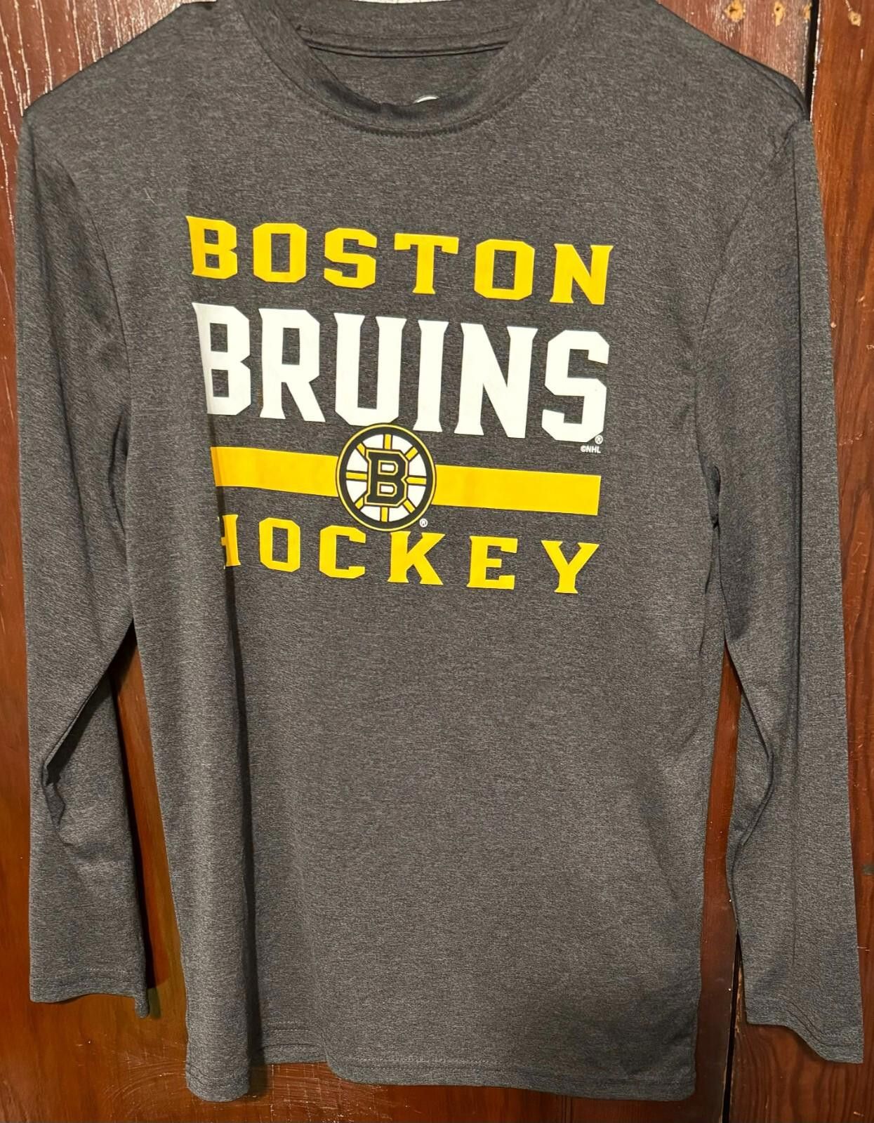 Ccm BOSTON BRUINS Long Sleeve Tee Kid's Sz L Gray Size ONE SIZE - 1 Thumbnail