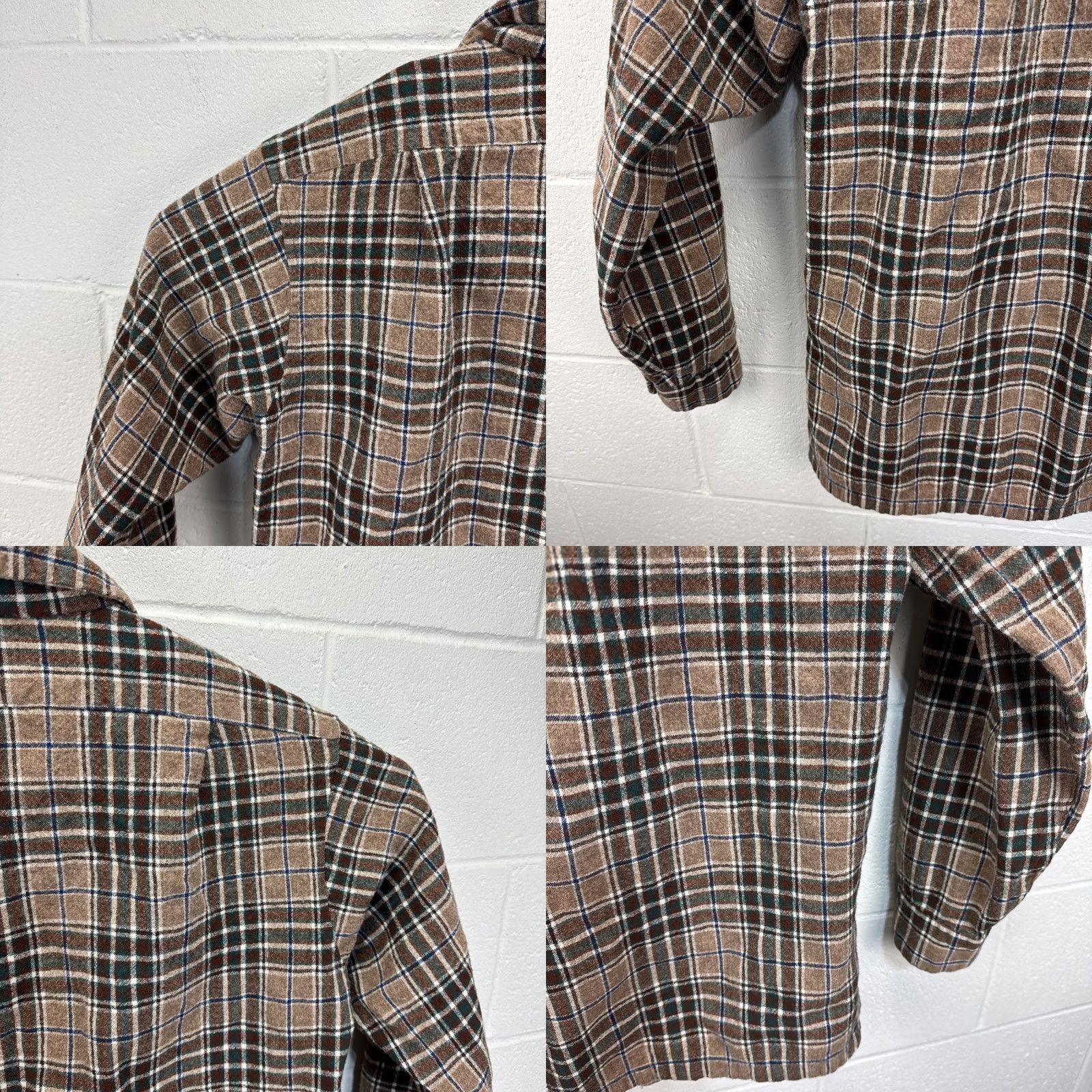 Pendleton VINTAGE Pendleton Shirt Mens XL Brown Flannel Plaid Button-Up Long Sleeve Wool Size US XL / EU 56 / 4 - 10 Thumbnail