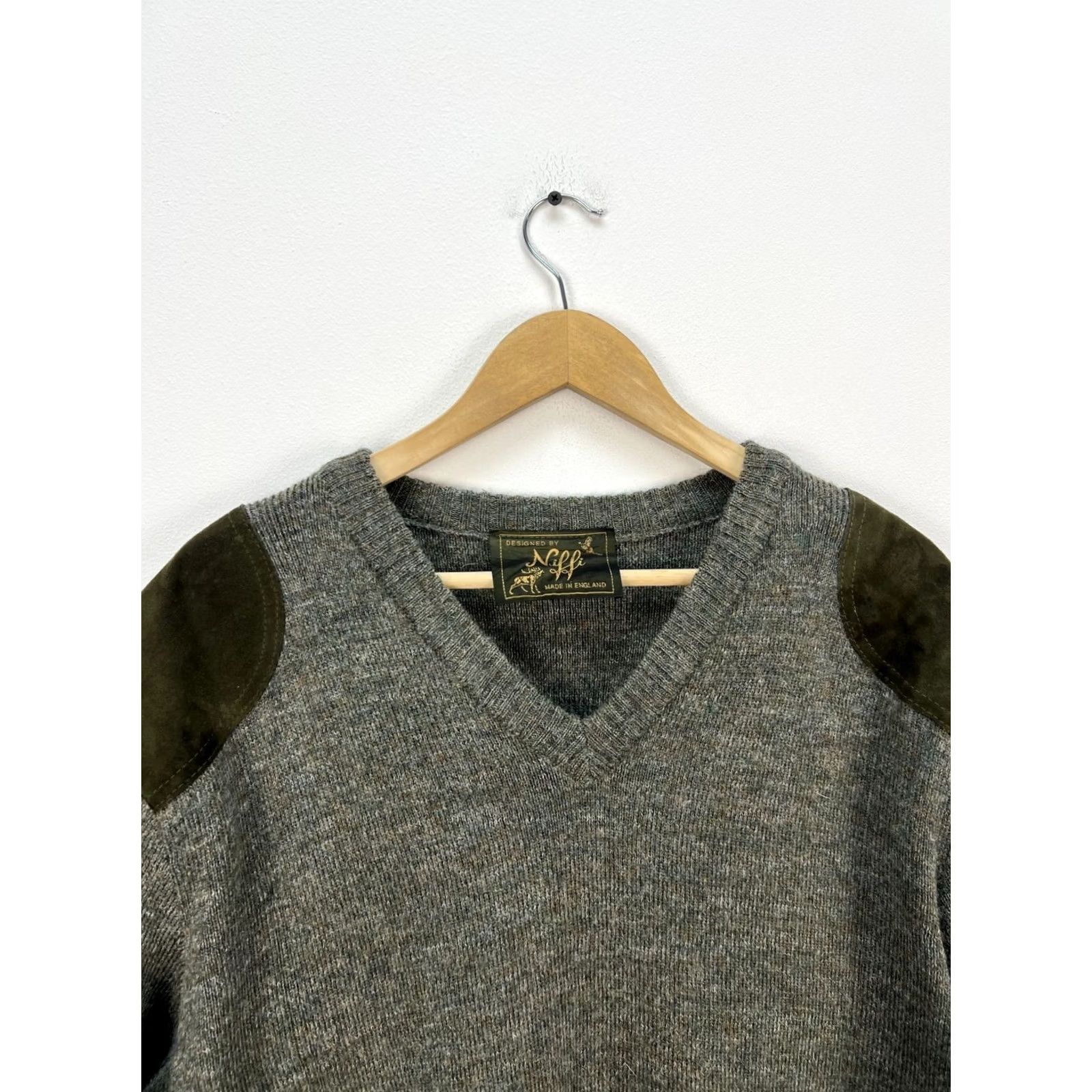 Vintage Niffi England Wool Leather Details Sweater Mens Size L Size US L / EU 52-54 / 3 - 2 Thumbnail