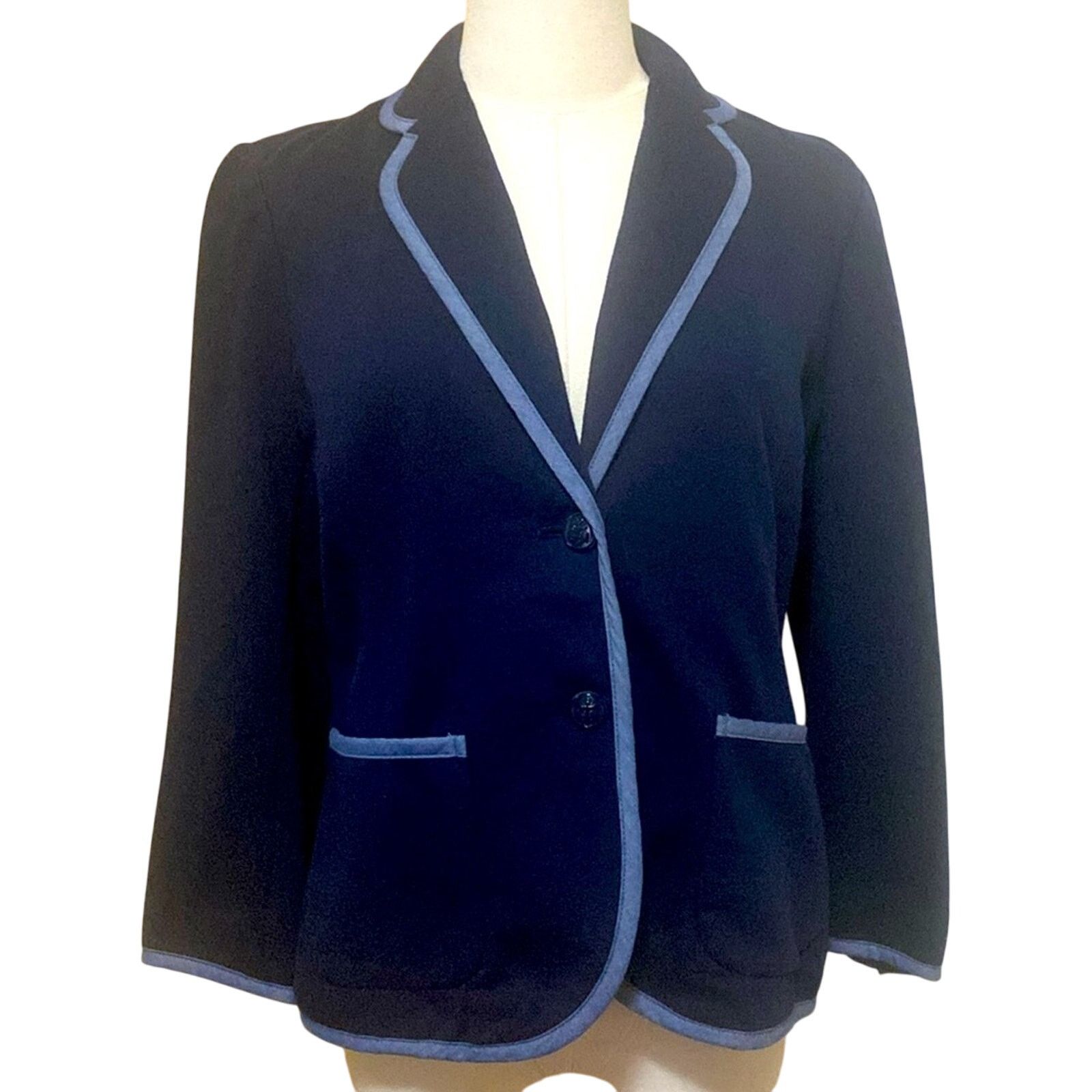 Other Talbots NWT 100% Cotton Blue Blazer Chambray Trim Size S / US 4 / IT 40 - 1 Thumbnail