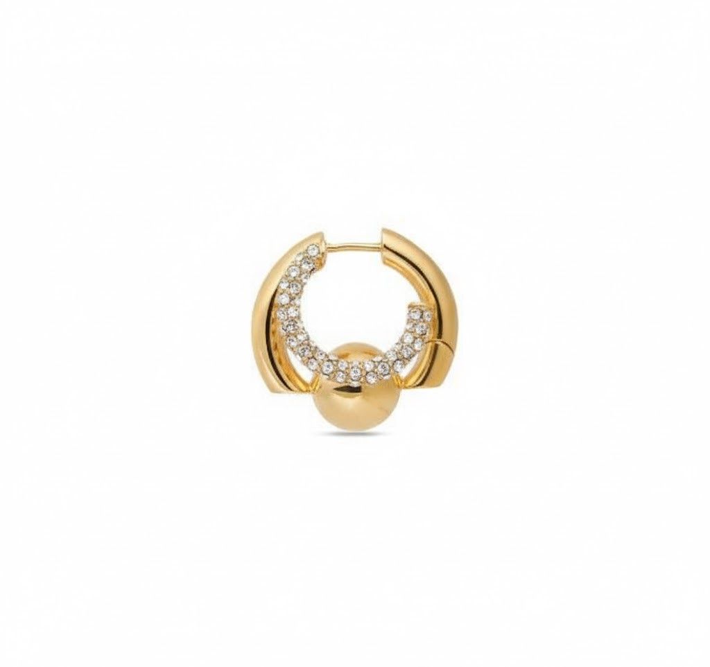 Balenciaga o1tr1nto1125 Size: OS / Cut Double Earring in Gold Size ONE SIZE - 1 Preview