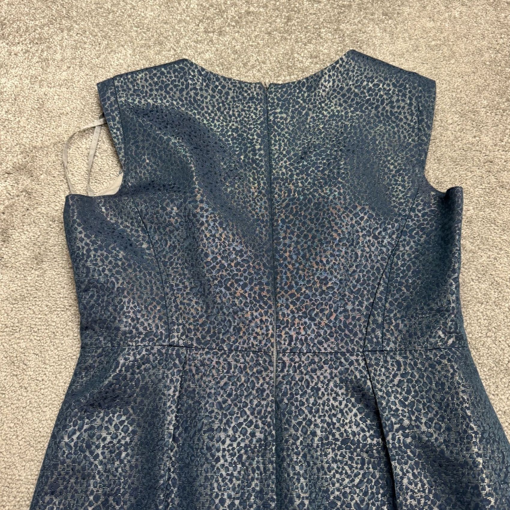 Vintage Tahari Arthur S Levine Sheath Dress Womens 10P Blue Beaded Sleeveless Meattlic Size S / US 4 / IT 40 - 5 Thumbnail