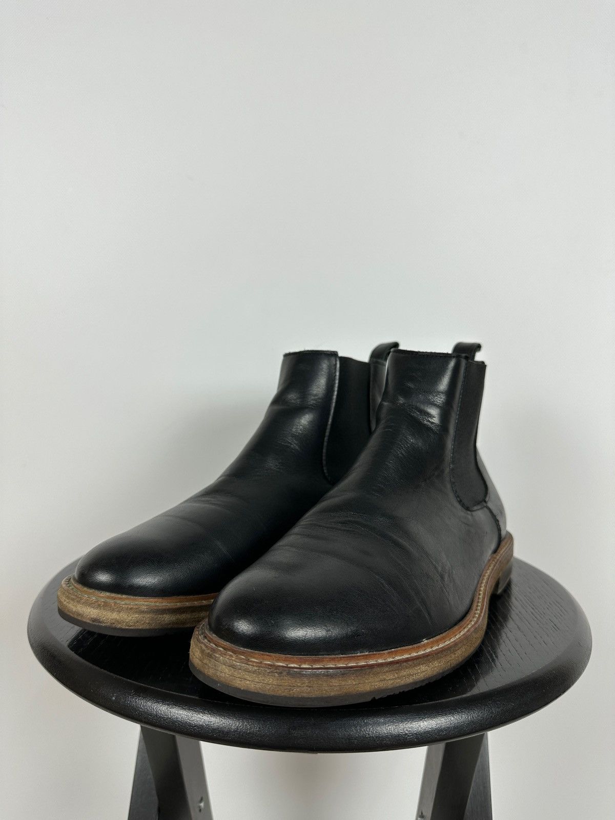 A.P.C. A.P.C Black Leather Chelsea Boots Size US 7 / EU 40 - 9 Thumbnail