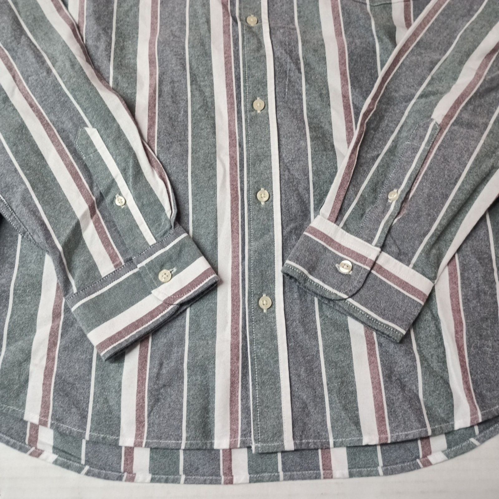 Chaps Chaps Seacoast Oxford Woven Shirt Mens 2XL Evergreen Striped Size US XXL / EU 58 / 5 - 2 Thumbnail
