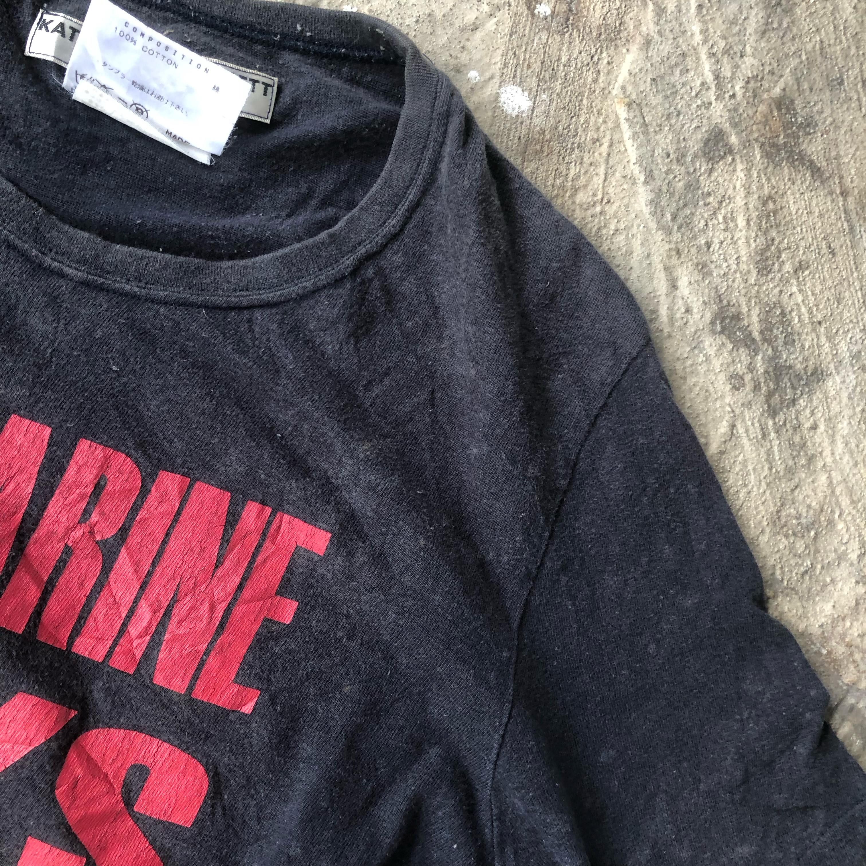 If Six Was Nine × Katharine Hamnett London × Le Grande Bleu (L.G.B.) Katharine Hamnett "Says Used Condom" Size US M / EU 48-50 / 2 - 5 Thumbnail