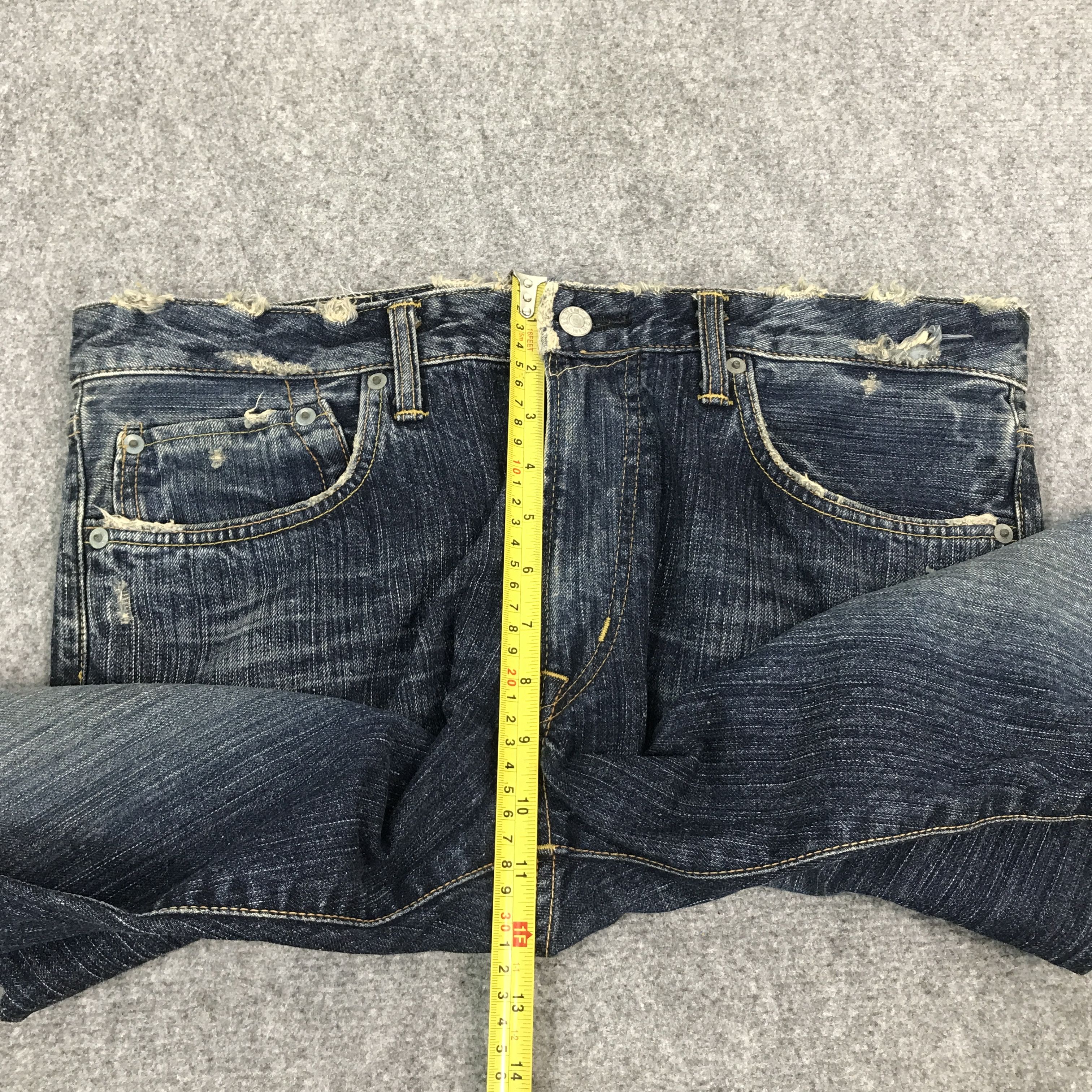 Edwin × Japanese Brand FLARE EDWIN JAPAN DISTRESSED BOOTCUT DENIM JEANS Size US 34 / EU 50 - 9 Thumbnail