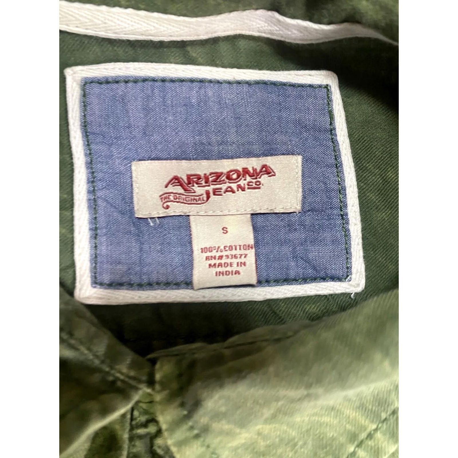 Vintage Arizona Jeans Button-Down Shirt Mens Small Green Long Sleeve Solid LS Cotton Size US 29 - 6 Thumbnail