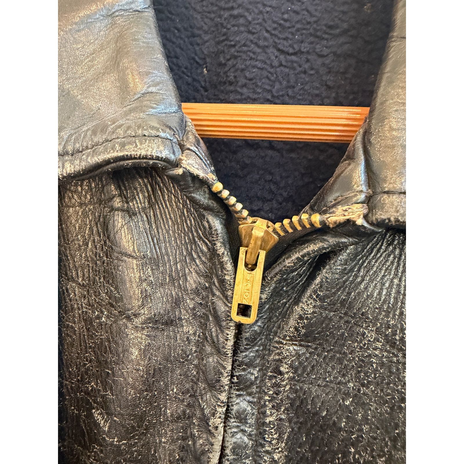 Vintage Vintage 40-50's Leather Motorcycle Jacket Size US L / EU 52-54 / 3 - 4 Thumbnail