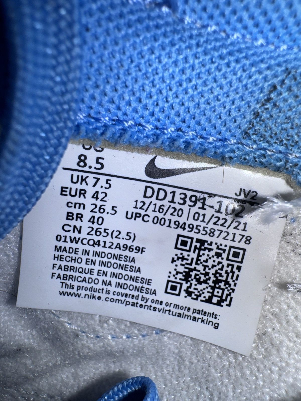 Nike UNC (University) Dunks Size US 8.5 / EU 41-42 - 6 Thumbnail
