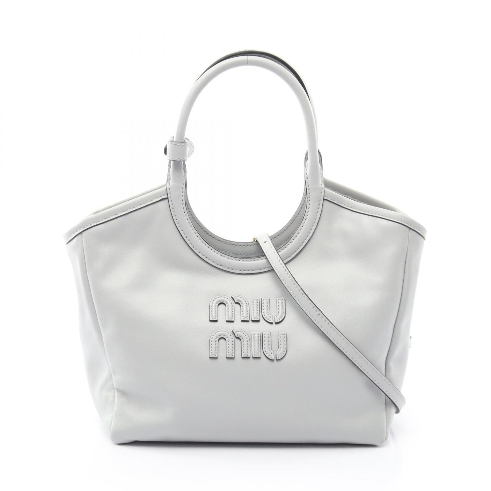 Miu Miu Miu Miu Miu Ivy 2-Way Handbag, Leather, Women's, Blue Size ONE SIZE - 1 Thumbnail