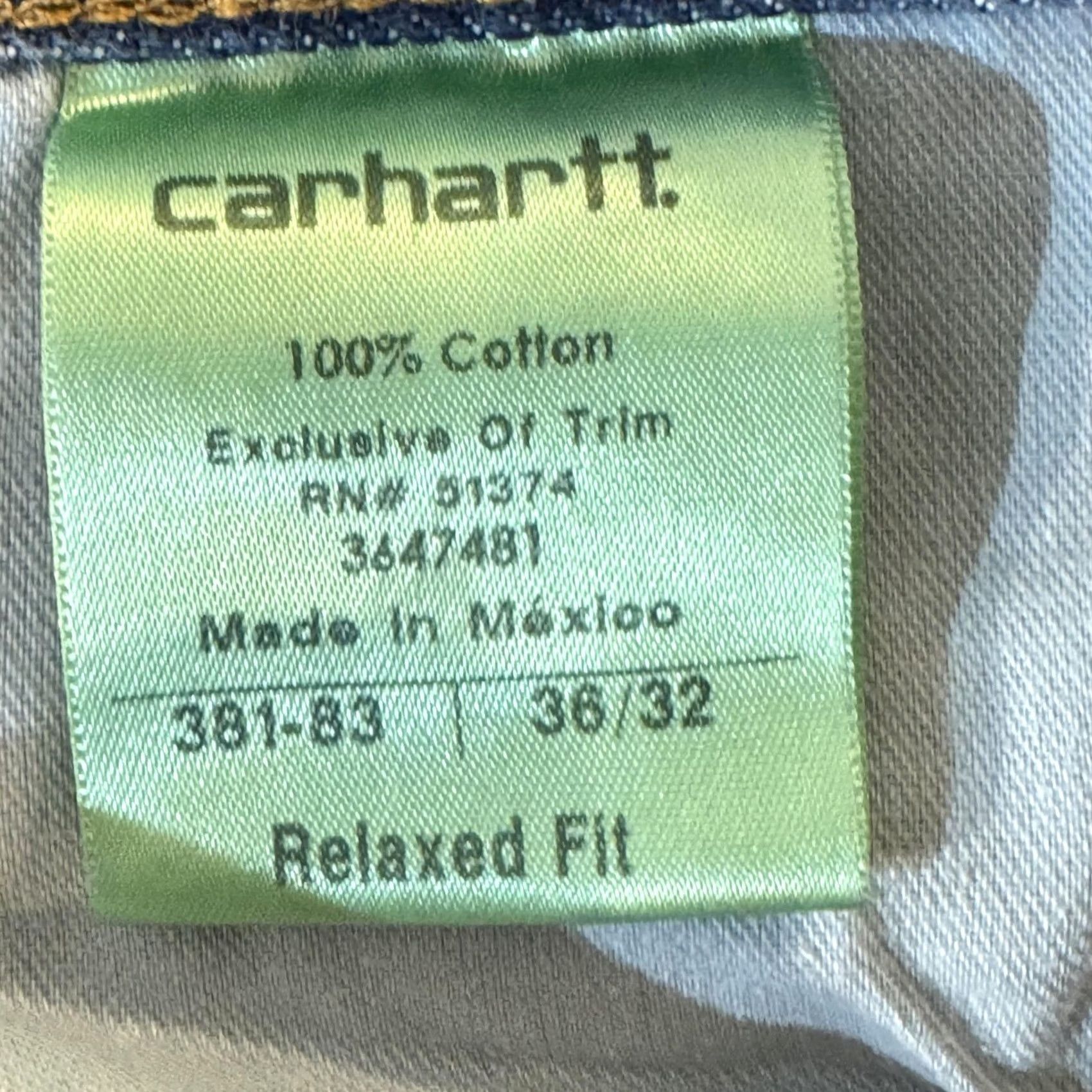 Carhartt Carhartt Jeans Mens 36x32 Blue Relaxed Fit Work Jeans Denim Pants 36x32 Mens Carhartt 382-83 Blue Denim Workwear jeans Size US 36 / EU 52 - 5 Thumbnail