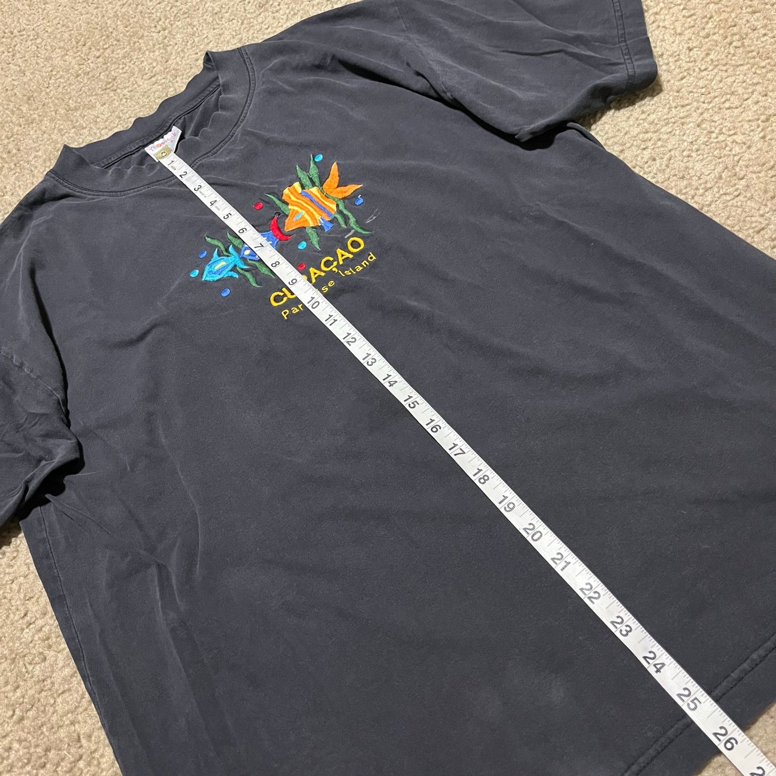 Other Vintage Curaçao Tropical Fish Embroidered Black Shirt XL Size US XL / EU 56 / 4 - 5 Thumbnail