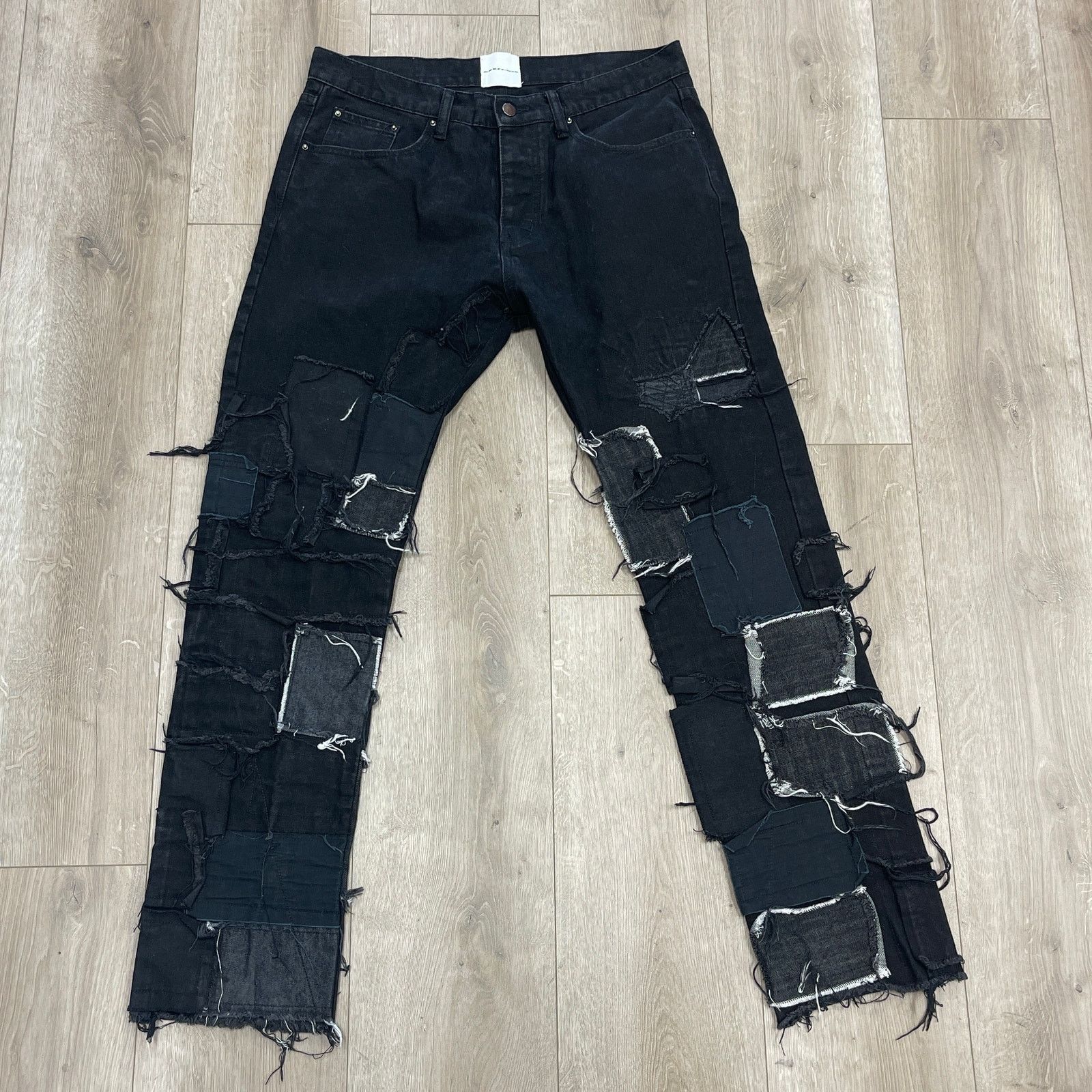 MNML Kody Phillips for MNML LA Black Denim patchwork jeans 34 Size US 34 / EU 50 - 1 Thumbnail