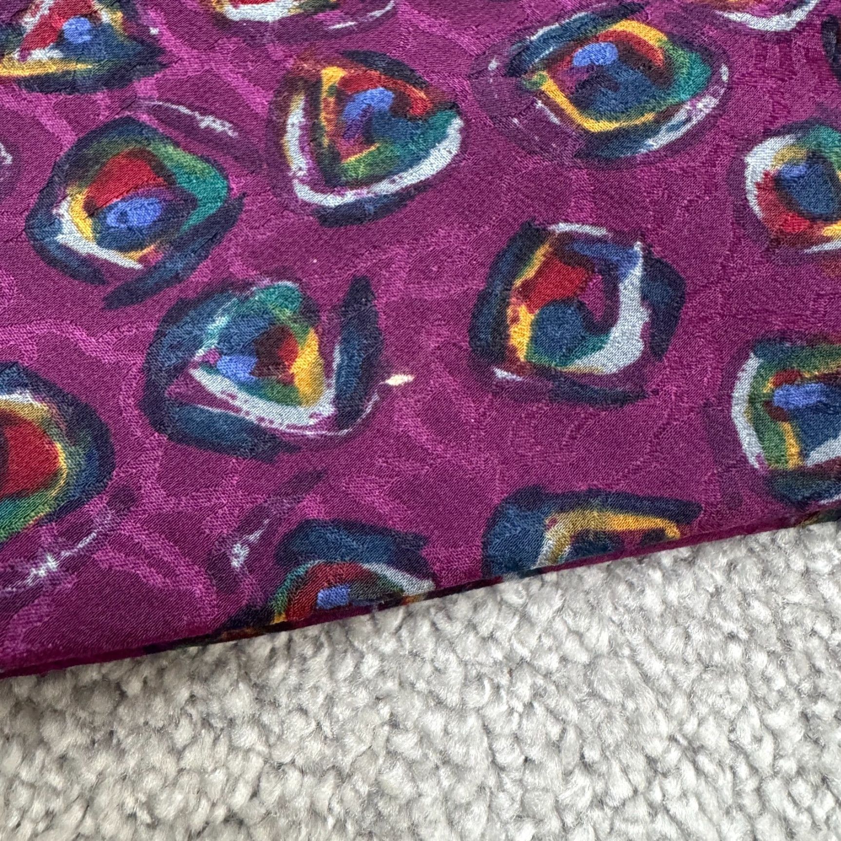 Byblos VINTAGE Byblos Tie Geometric 100% Silk Purple Mens One Size Classic Length 57"-60" Canada Mens Size ONE SIZE - 6 Thumbnail
