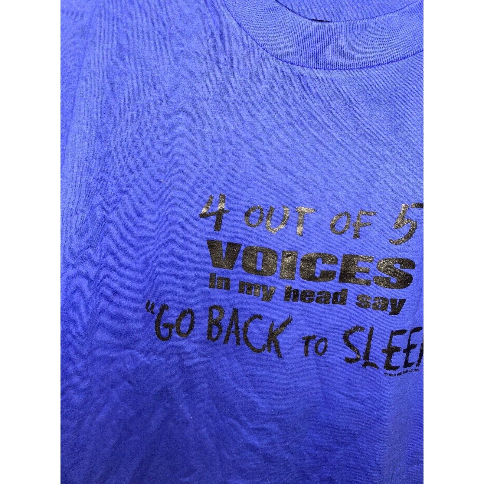 Jerzees Vintage Test Print Shirt Voices In My Head Dads Tee VTG 90s Size US L / EU 52-54 / 3 - 2 Thumbnail