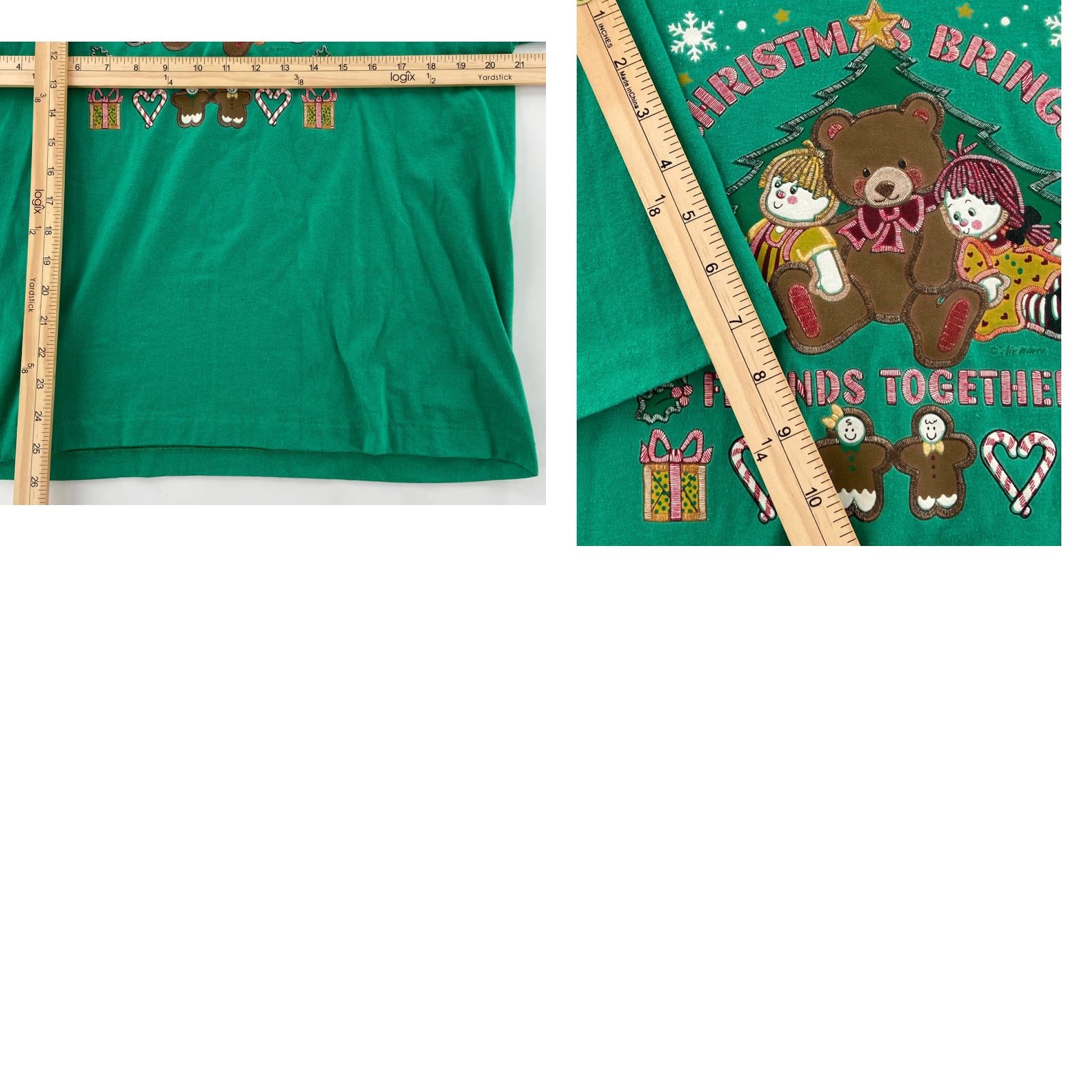 Hanes VINTAGE Hanes Christmas Shirt Adult Large Green Stitch Single Stitch Crew Neck T-Shirt Men Christmas 90s Friends Decorative Logo Regular Fit Size US L / EU 52-54 / 3 - 8 Thumbnail