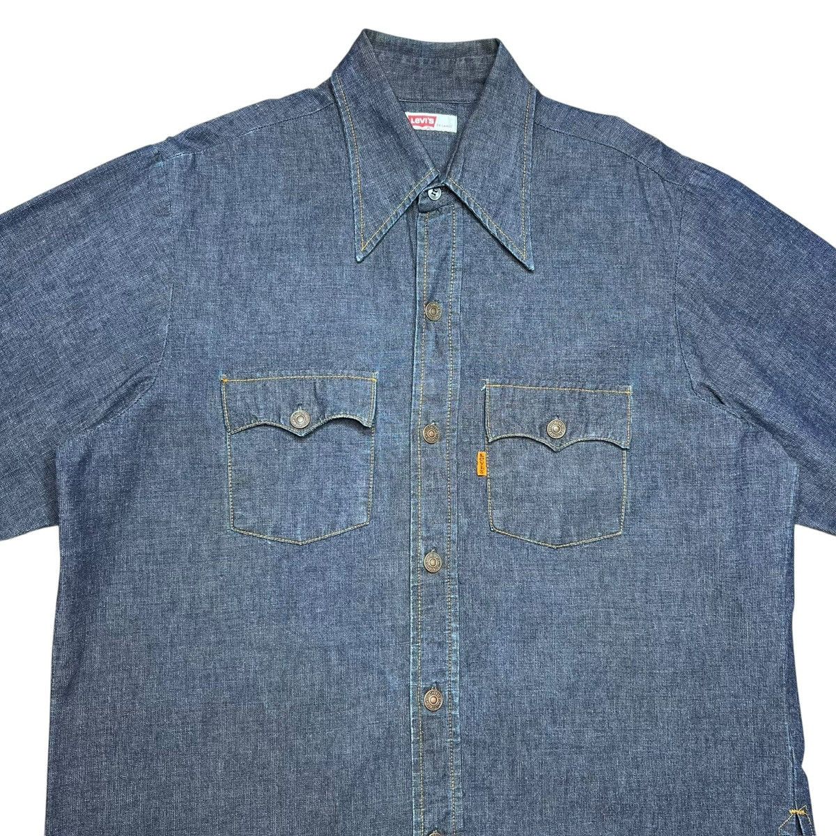 Levi's 1970s Levi’s Orange Tab Denim Button Up Long Sleeve Shirt Size US XL / EU 56 / 4 - 4 Thumbnail