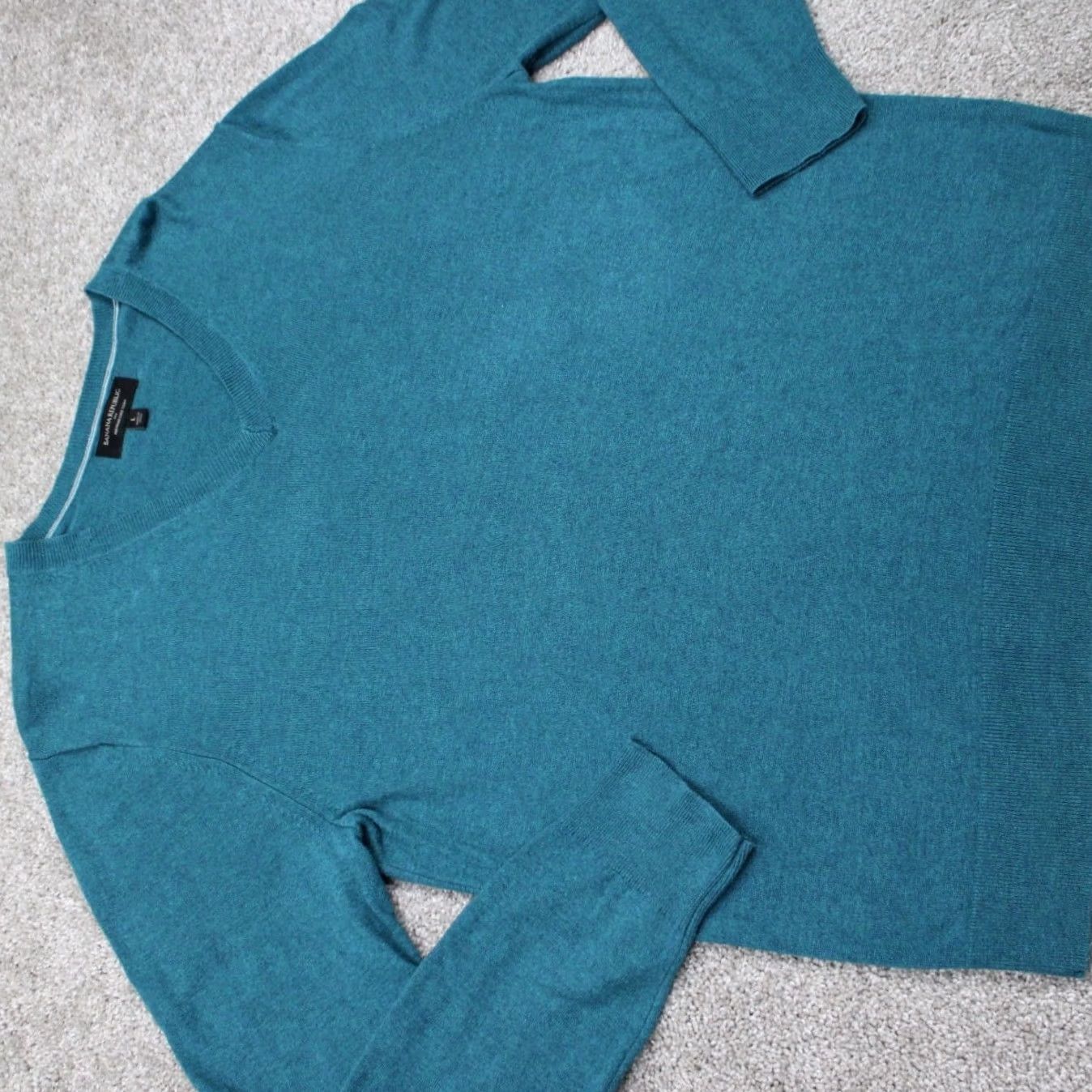 Banana Republic Banana Republic Sweatshirt Mens Large Green Premium Luxe Yarn Cashmere Sweater Size US L / EU 52-54 / 3 - 7 Thumbnail