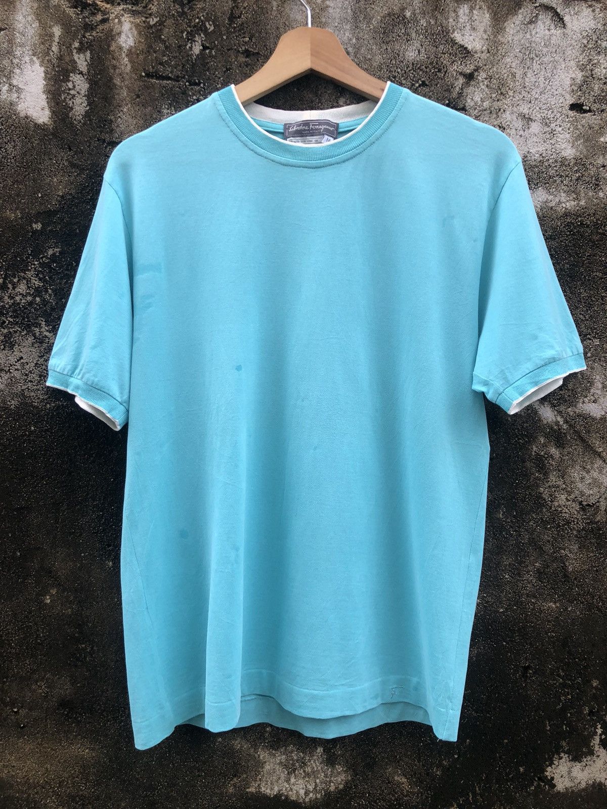 Salvatore Ferragamo × Vintage Vintage 90s Salvatore Ferragamo Plain Tshirt Size US M / EU 48-50 / 2 - 1 Thumbnail