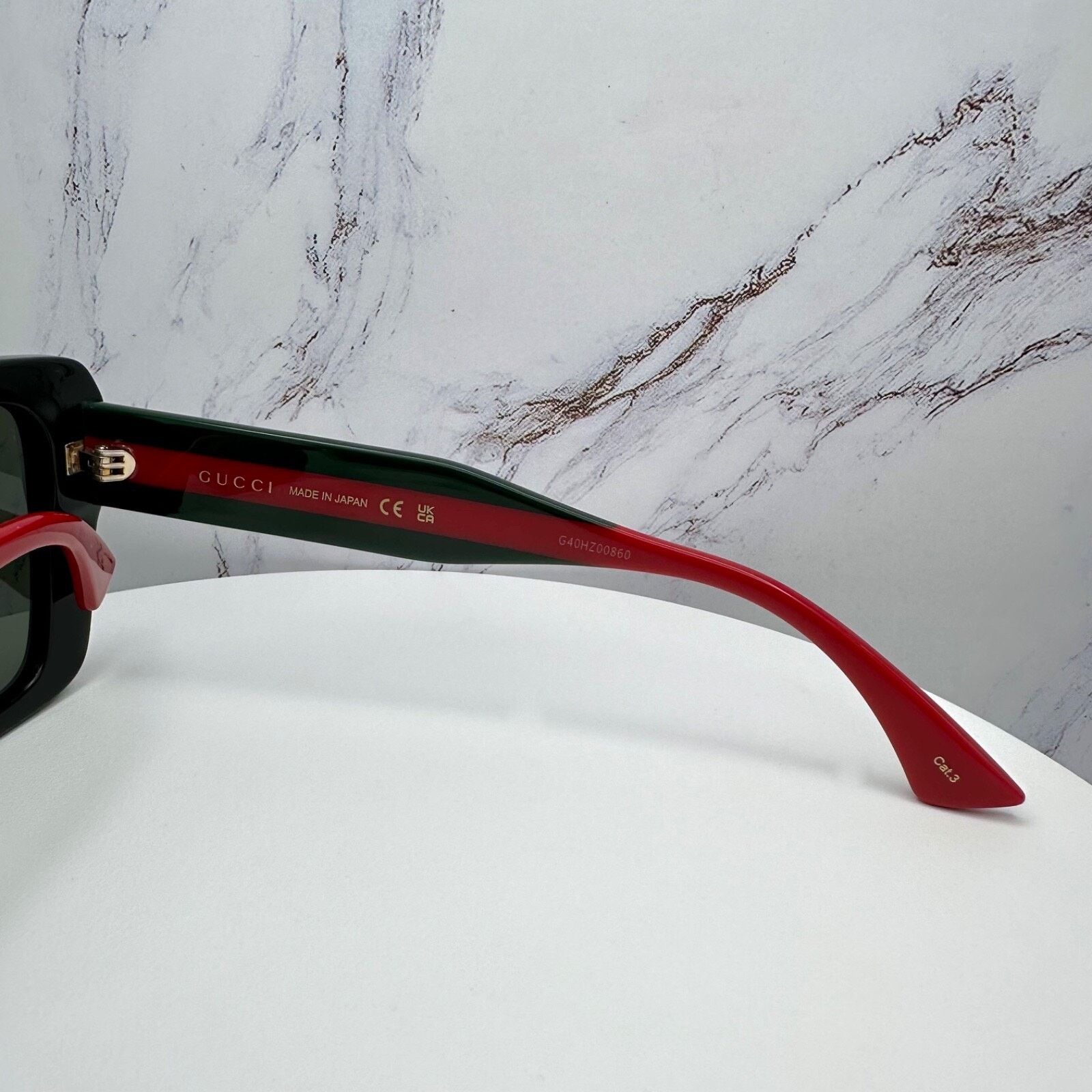 Gucci New GUCCI Sunglasses Black 53mm Gold 3D Metal Logo Square Size ONE SIZE - 10 Thumbnail