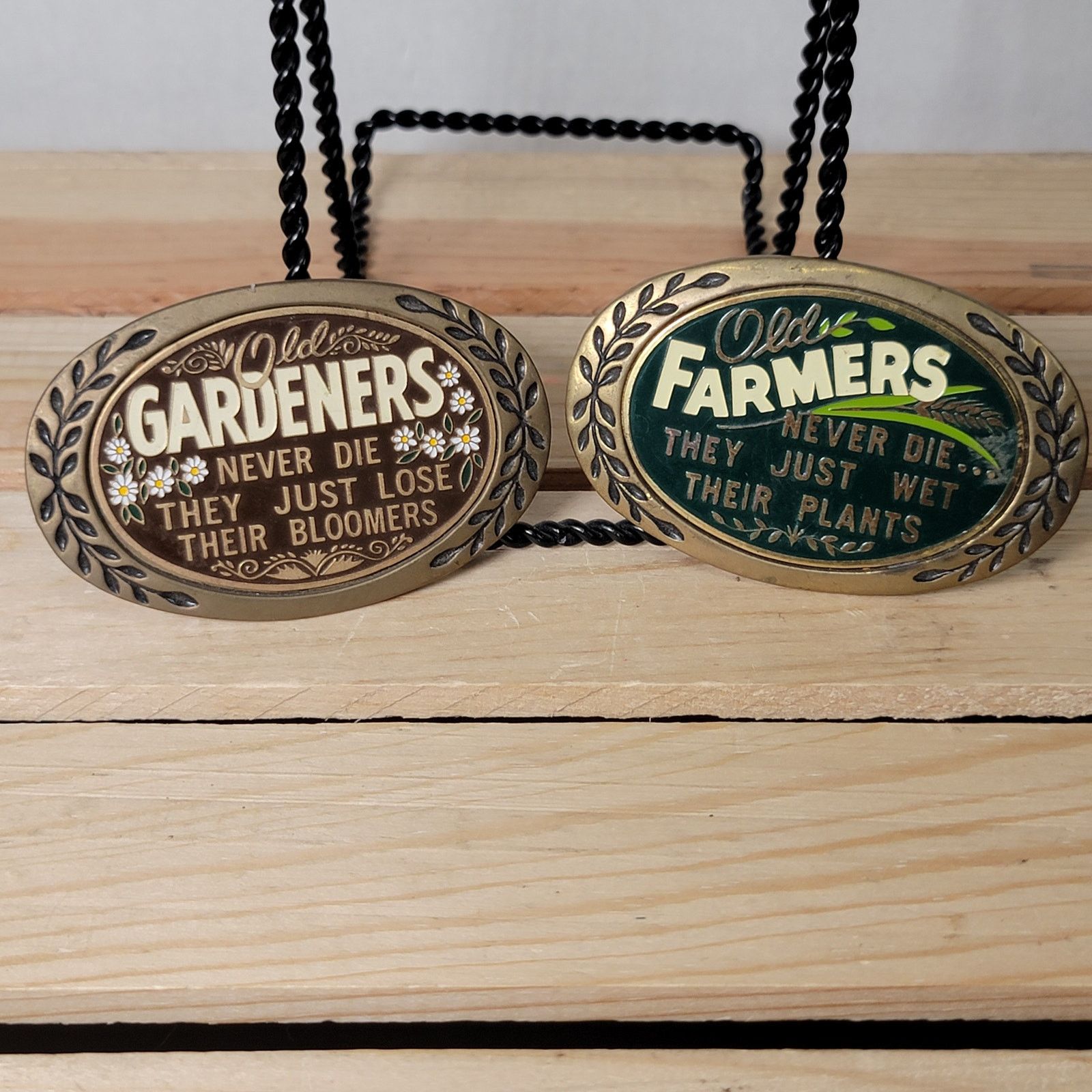 Other Set of 2 VTG Brass Belt Buckles: Farmers & Gardners (1980) Size ONE SIZE - 1 Thumbnail