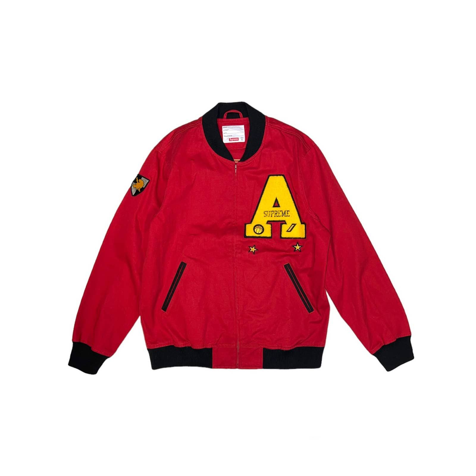 image of Supreme Ss13 Cadet Varsity Jacket in Red, Men's (Size XL)