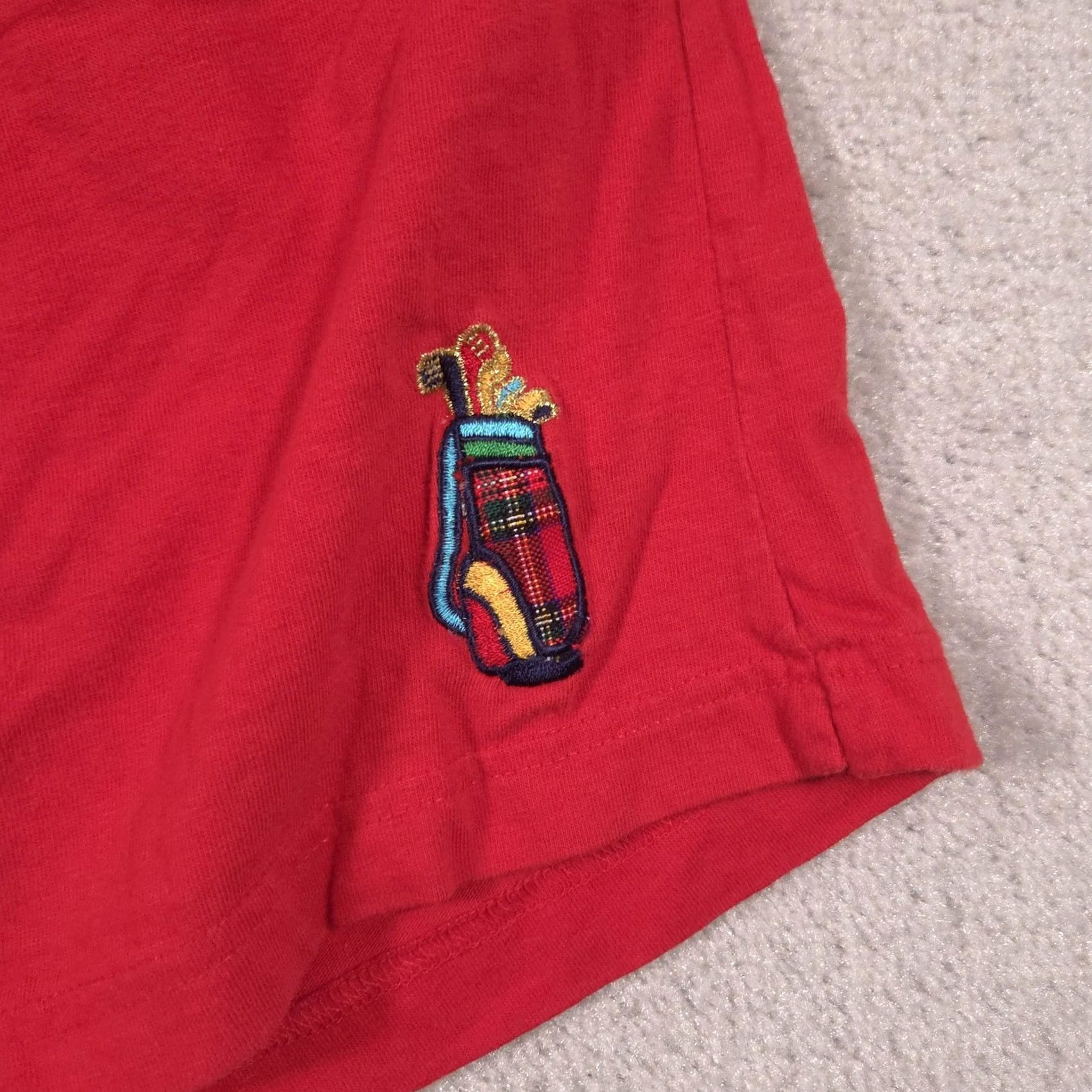 Vintage Ac-tiv-ology Shorts Womens Large Red Sweat Elastic Waist Embroidered Golf Size 36" / US 14 / IT 50 - 4 Thumbnail