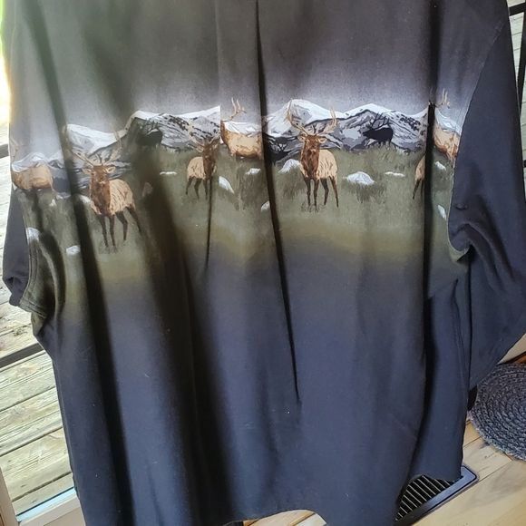 Other Cabela's Y2K Pima Cotton Flannel Grey Elk Printed Chamois LS Size US XL / EU 56 / 4 - 7 Thumbnail