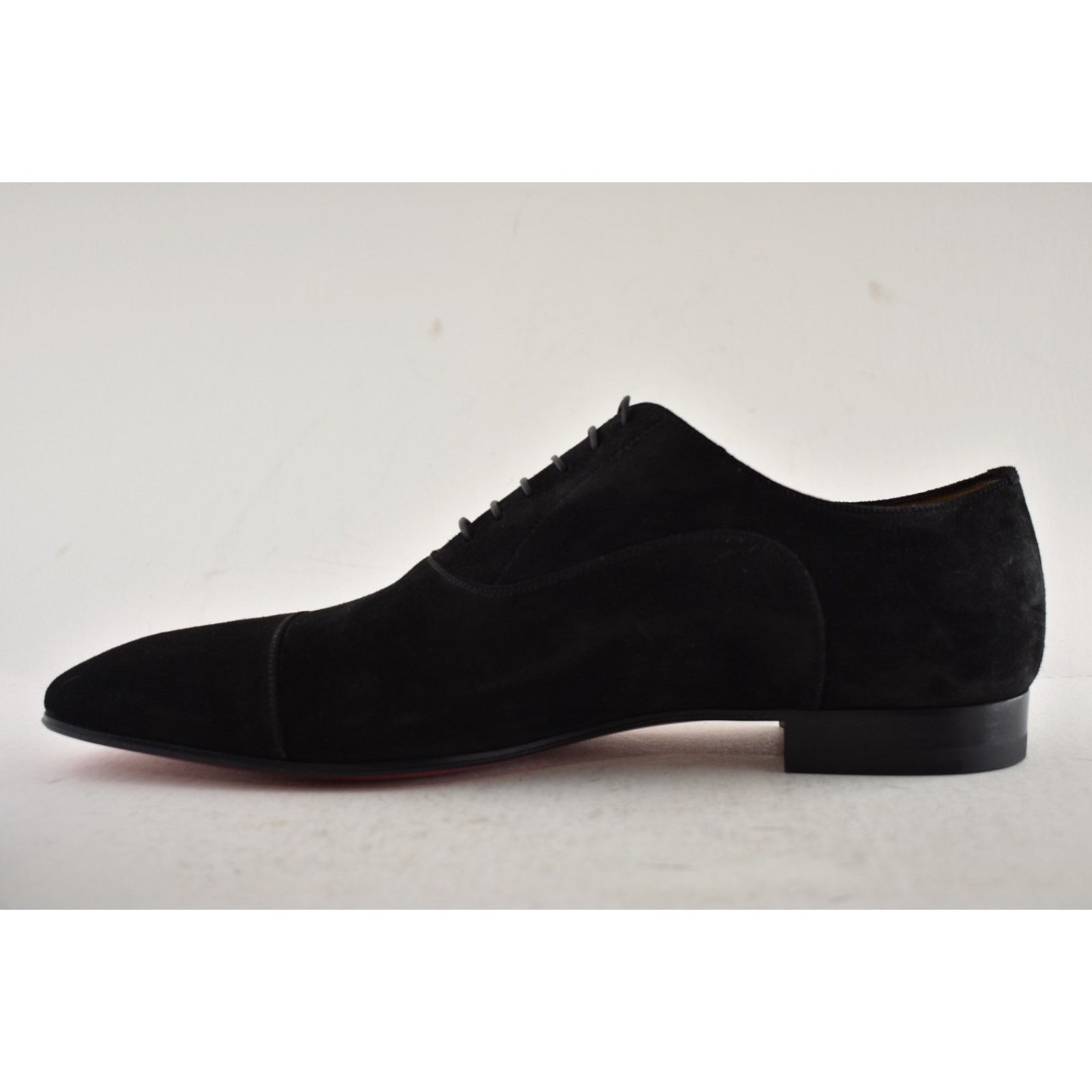 Christian Louboutin Mens Greggo Flat Black Suede Oxford Dress Loafer 44.5 11.5 Size US 11.5 / EU 44-45 - 10 Thumbnail