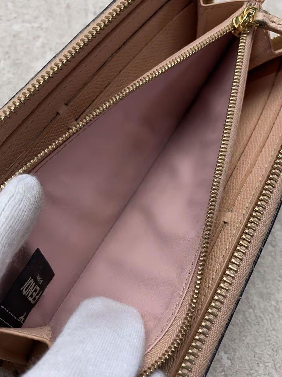 Fendi Fendi F Leather Long Wallet Pink Size ONE SIZE - 5 Thumbnail