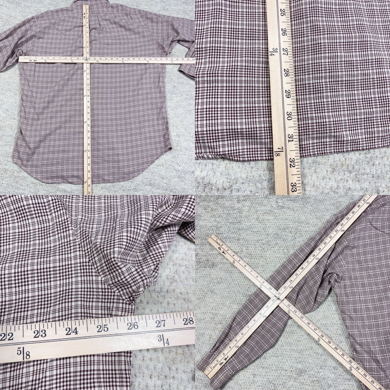 Ralph Lauren Ralph Lauren Button-Up Shirt Men Large Brown Houndstooth Plaid Blake Dress Casual Workwear Button-Front Long Sleeve Cotton Size 42R - 8 Thumbnail