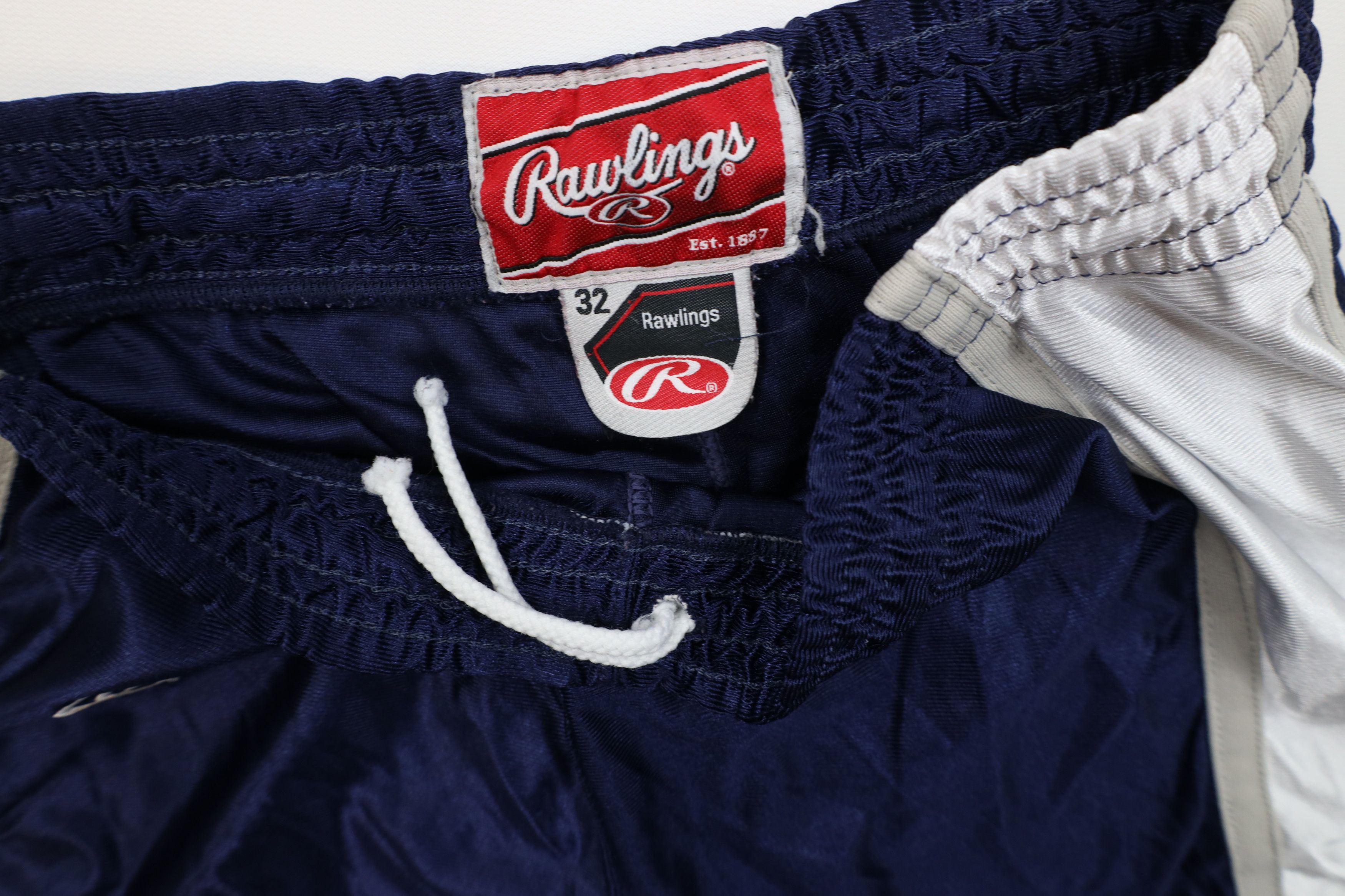 Vintage Vintage 90s Rawlings Silky Nylon Baseball Shorts Navy Blue Size US 32 / EU 48 - 6 Thumbnail