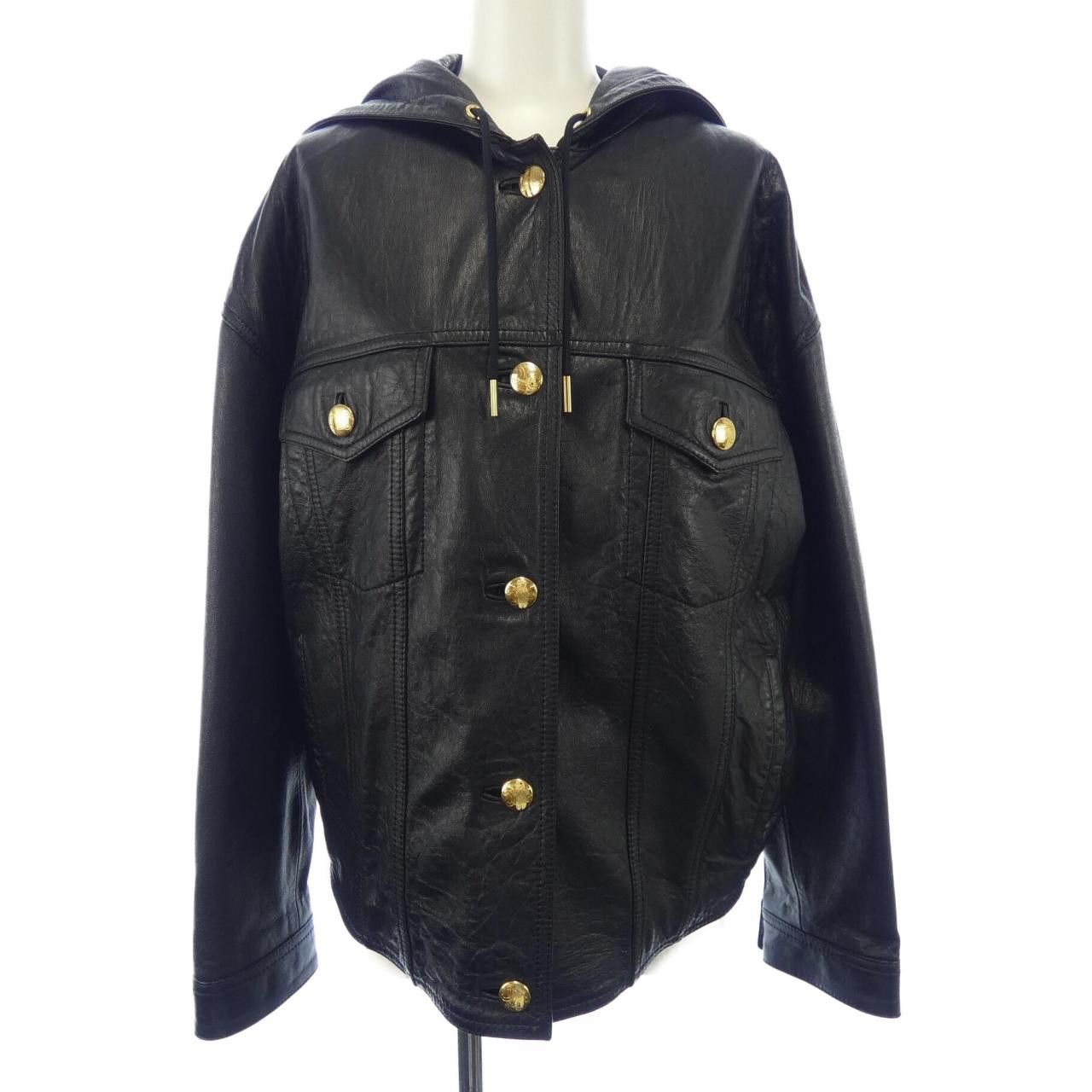 Celine Celine Celine Triomphe Lambskin Leather Jacket Leather Outerwear 2EC01303P DUTY FREE for USA Size ONE SIZE - 1 Thumbnail