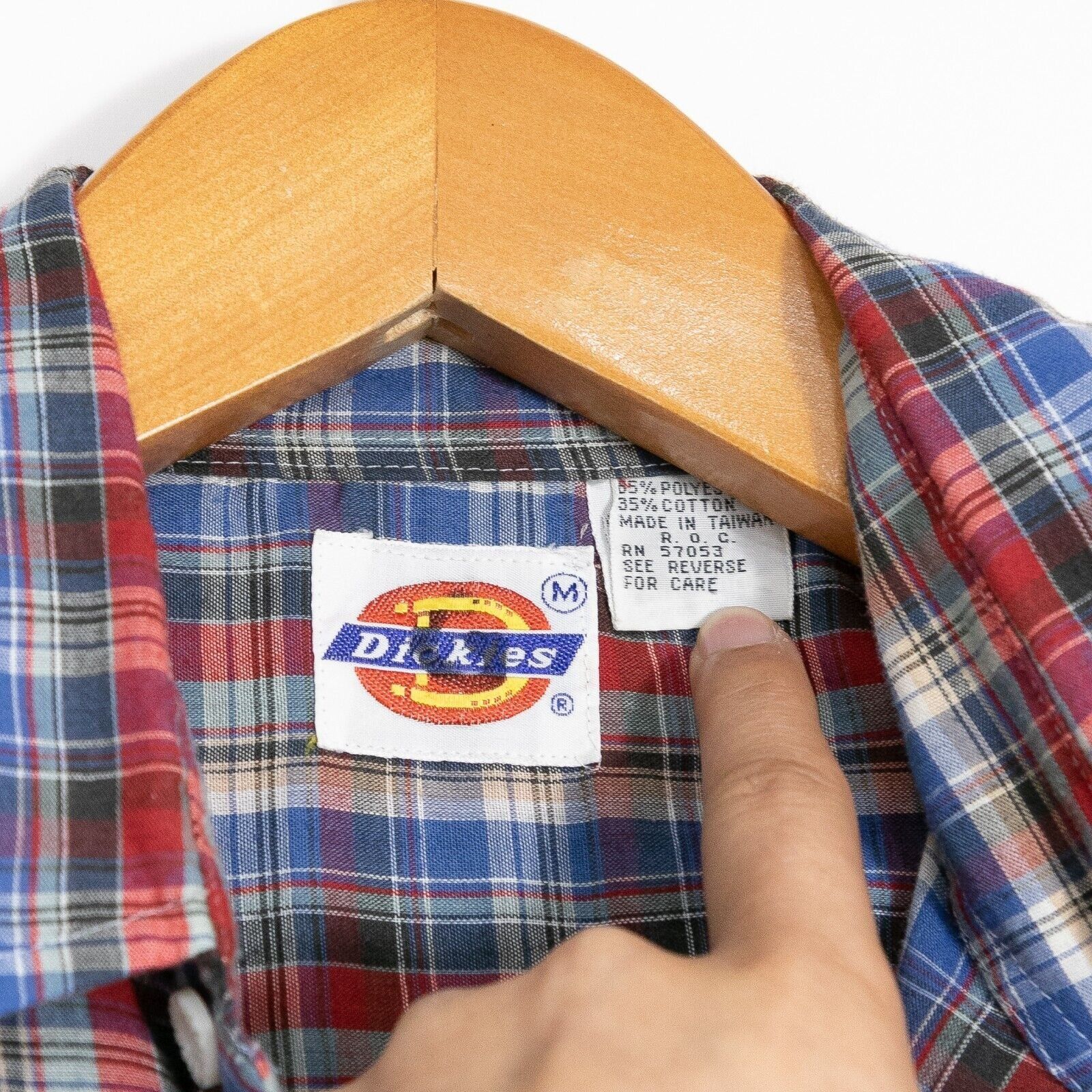 Dickies Vintage Dickies Button Up Plaid Shirt Medium Distressed Red Size US M / EU 48-50 / 2 - 3 Thumbnail