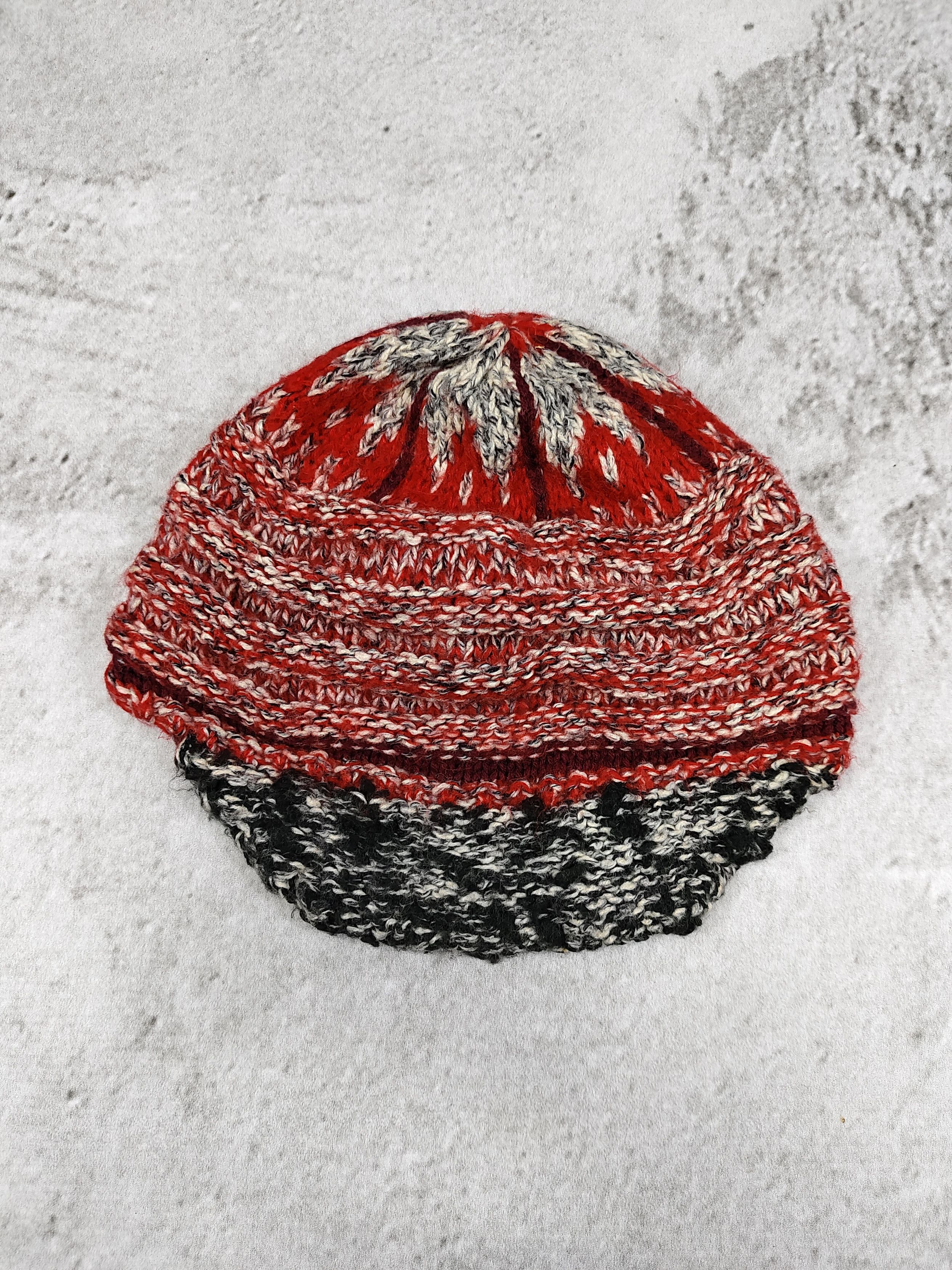 Japanese Brand 2000s Grace Hats🇯🇵 Yarn Speckled Pattern Hand Knit Beanie Size ONE SIZE - 4 Thumbnail