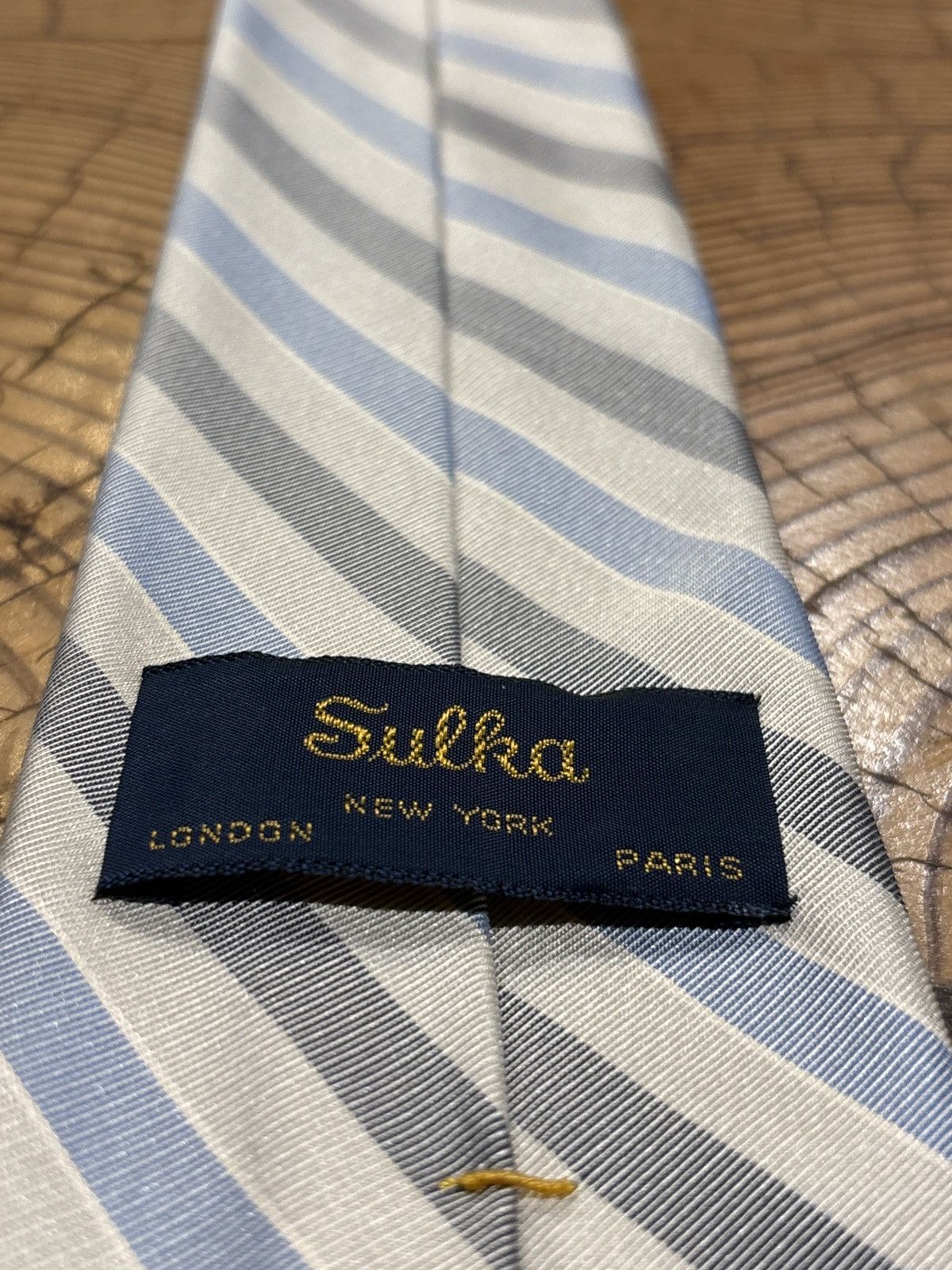 Sulka Sulka Archival Vintage Blue Stripe Silk Tie Size ONE SIZE - 1 Thumbnail