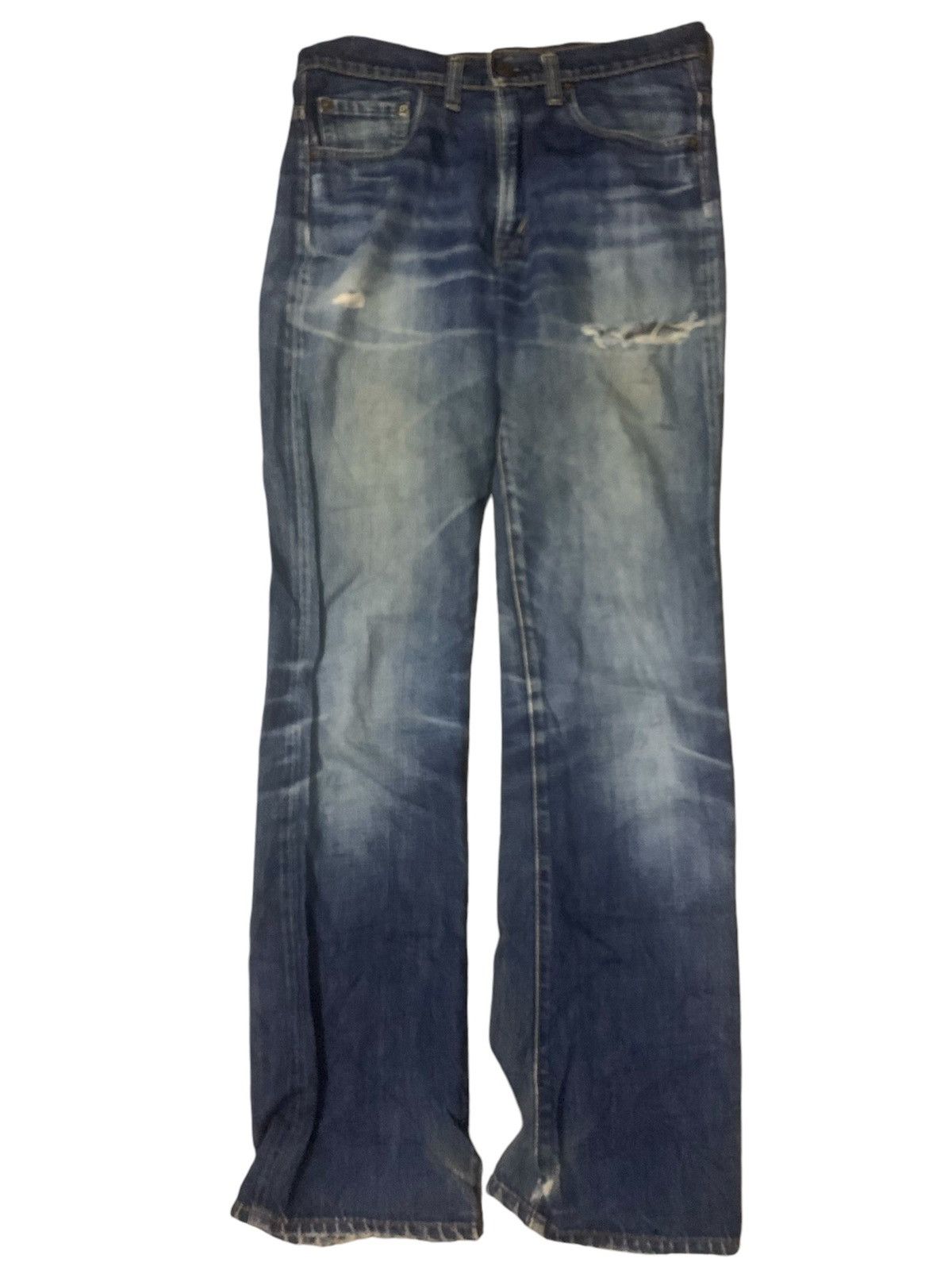 Denime Distressed Denime Lot 00910 Flare Denim Jeans Size US 31 - 1 Thumbnail