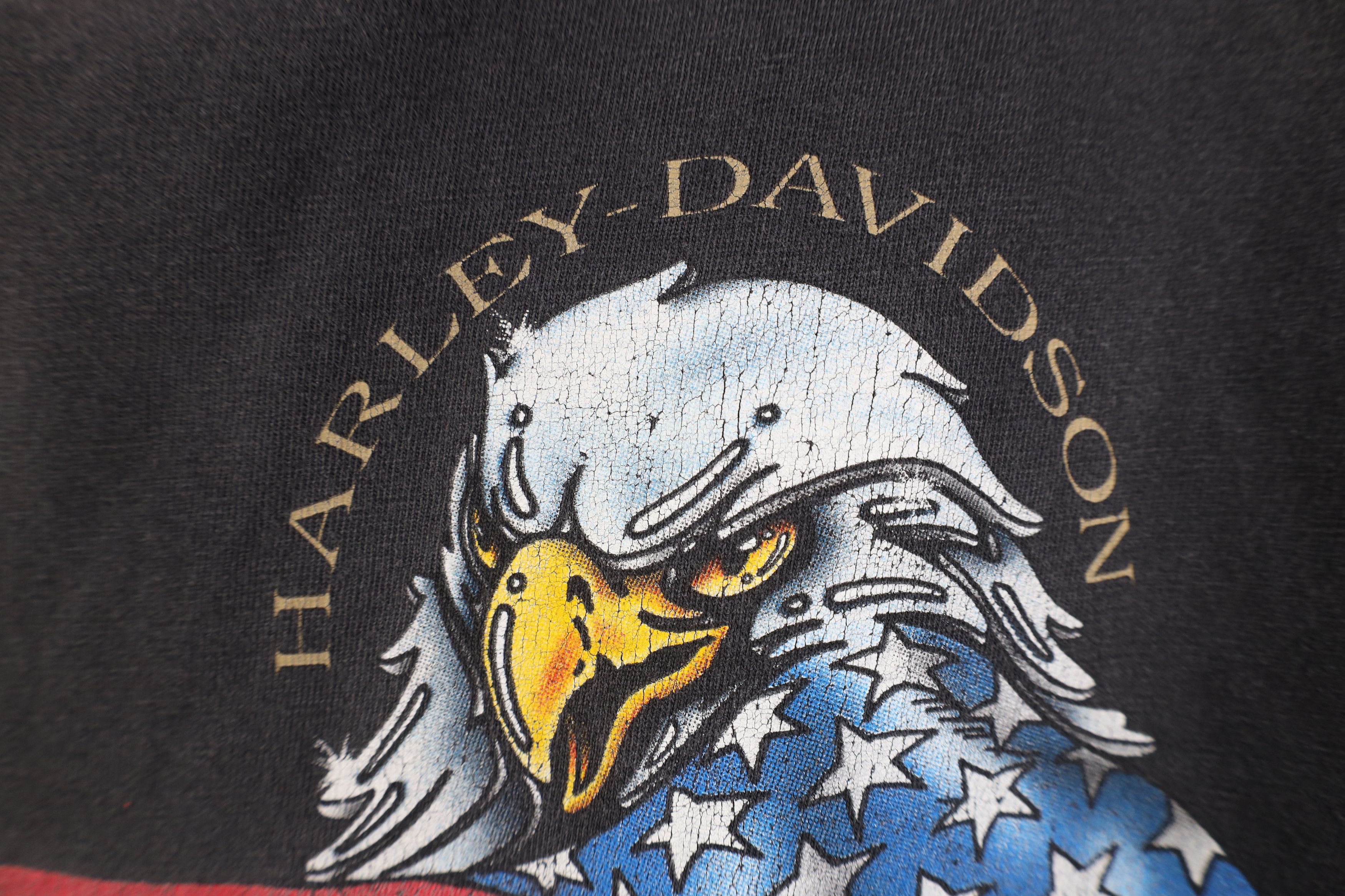 Harley Davidson Vintage Y2K 2002 Harley Davidson Eagle Flag T-Shirt USA Size US M / EU 48-50 / 2 - 5 Thumbnail