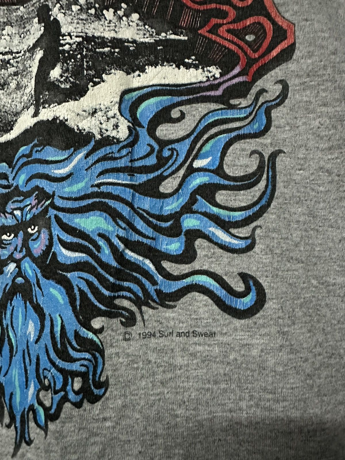 Vintage Vintage 90s Surf And Sweat Big Wave Tee Size US L / EU 52-54 / 3 - 3 Thumbnail