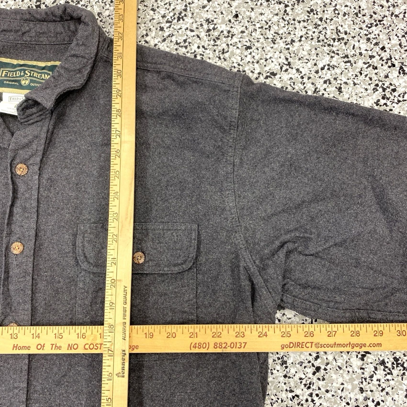 Vintage VINTAGE Field Stream Heavyweight Chamois Flannel Shirt Mens 2XL Grey Size US XXL / EU 58 / 5 - 2 Thumbnail